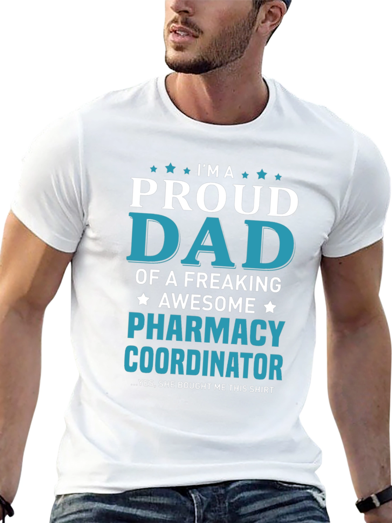 Proud Dad Pharmacy Coordinator T-Shirt | Funny Pharmacist Dad Tee | Medical Worker Gift Shirt | Healthcare Graphic Tee | Free Shipping $50+