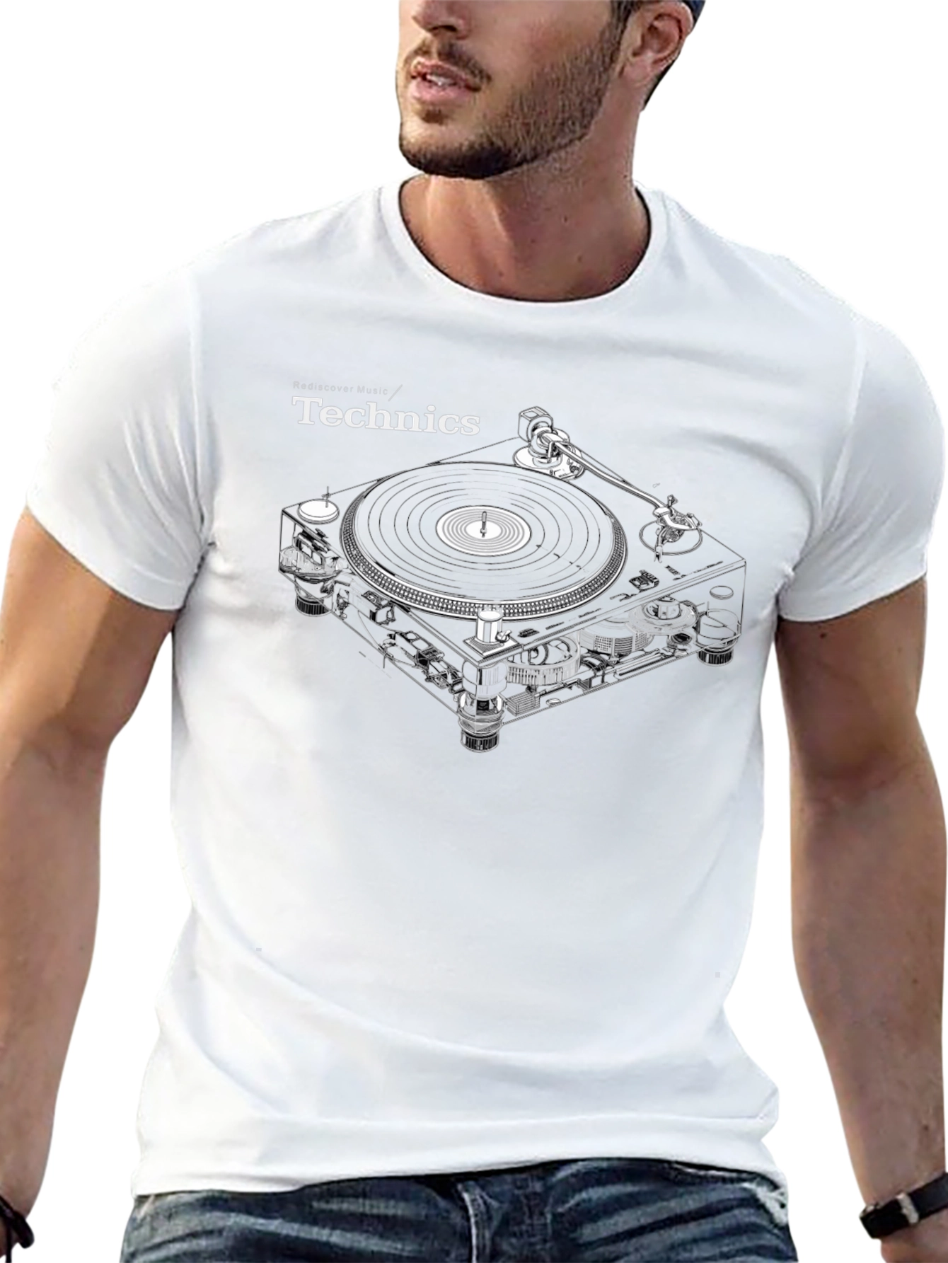 Technics Turntable Graphic Tee - Black