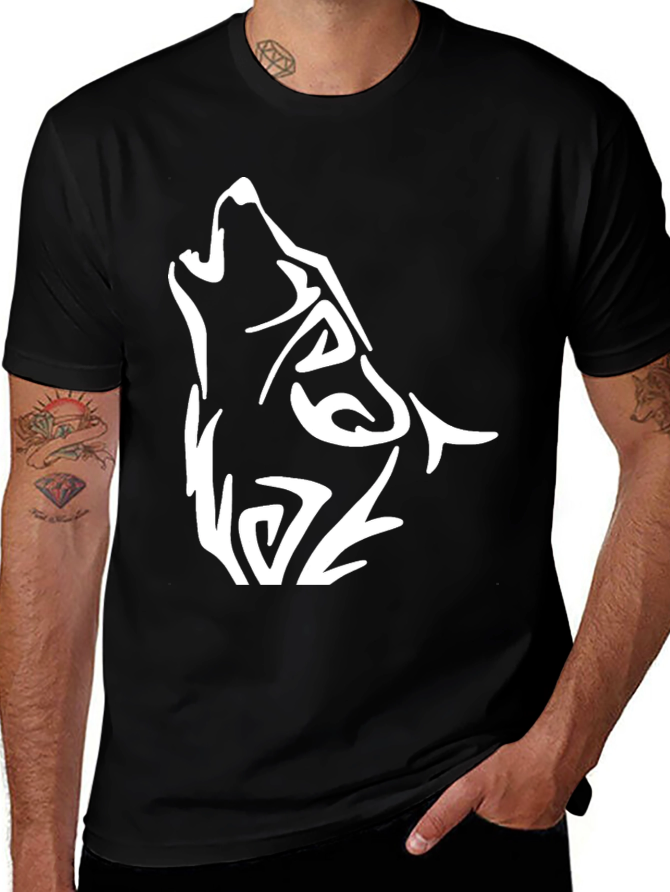 Black Wolf Graphic Tee - Mens Short Sleeve