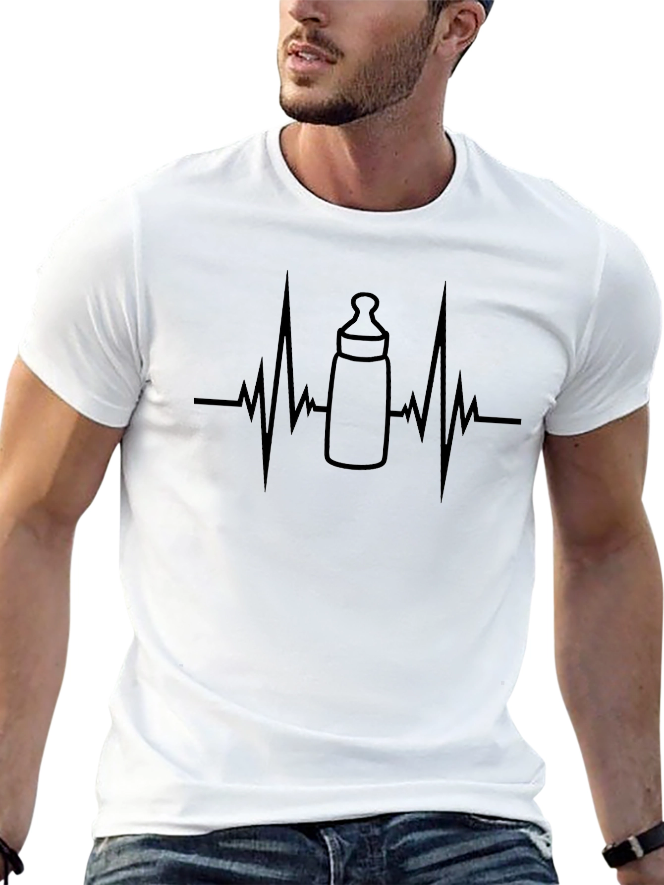 Baby Bottle Heartbeat T-Shirt - New Parent Tee