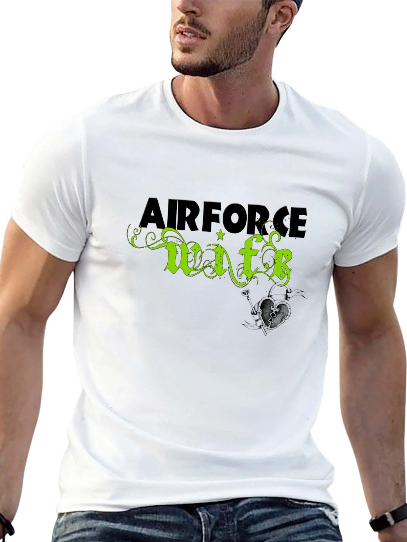Air Force Wife Graphic T-Shirt - Black