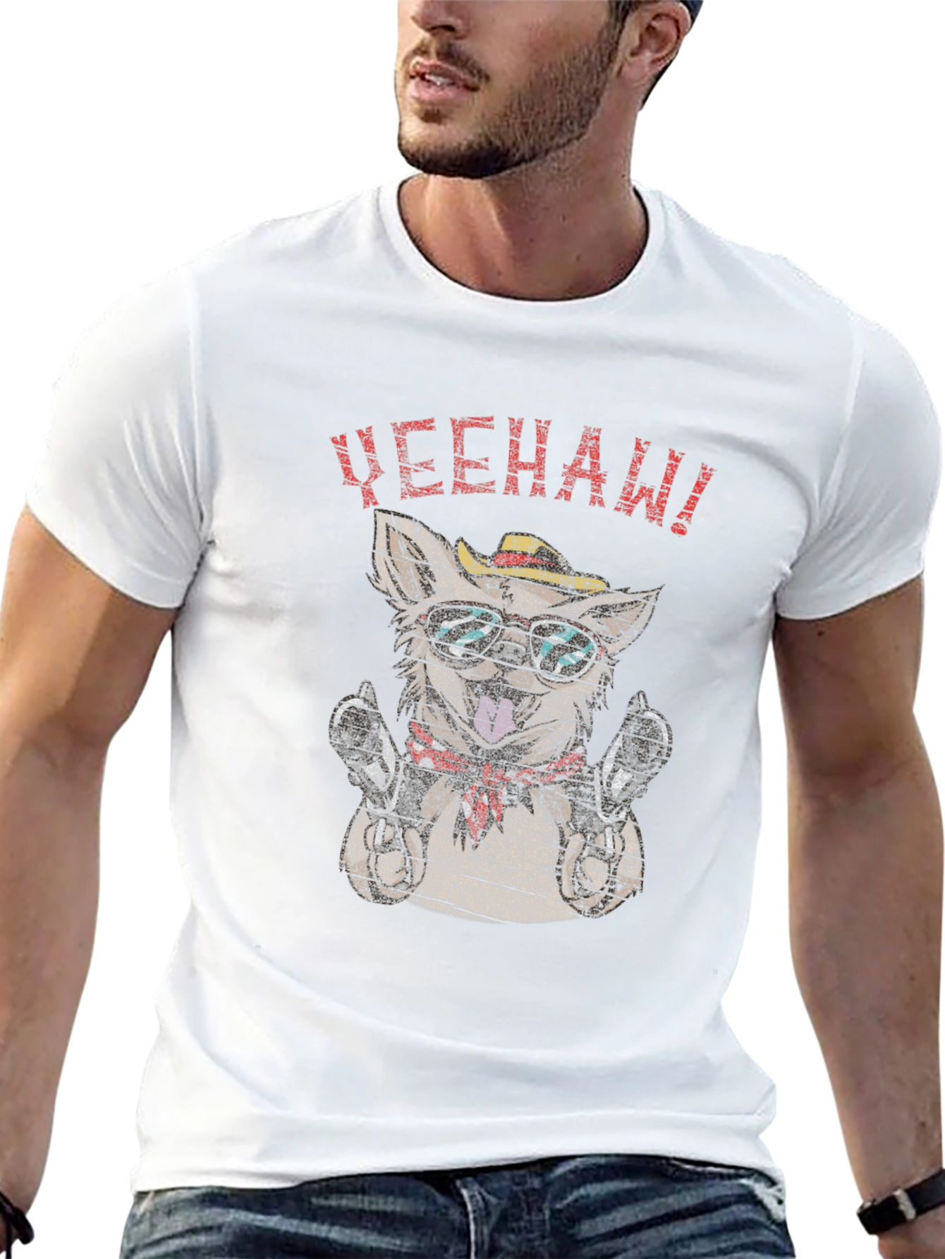 Yeehaw Dog T-Shirt - Novelty Graphic Tee