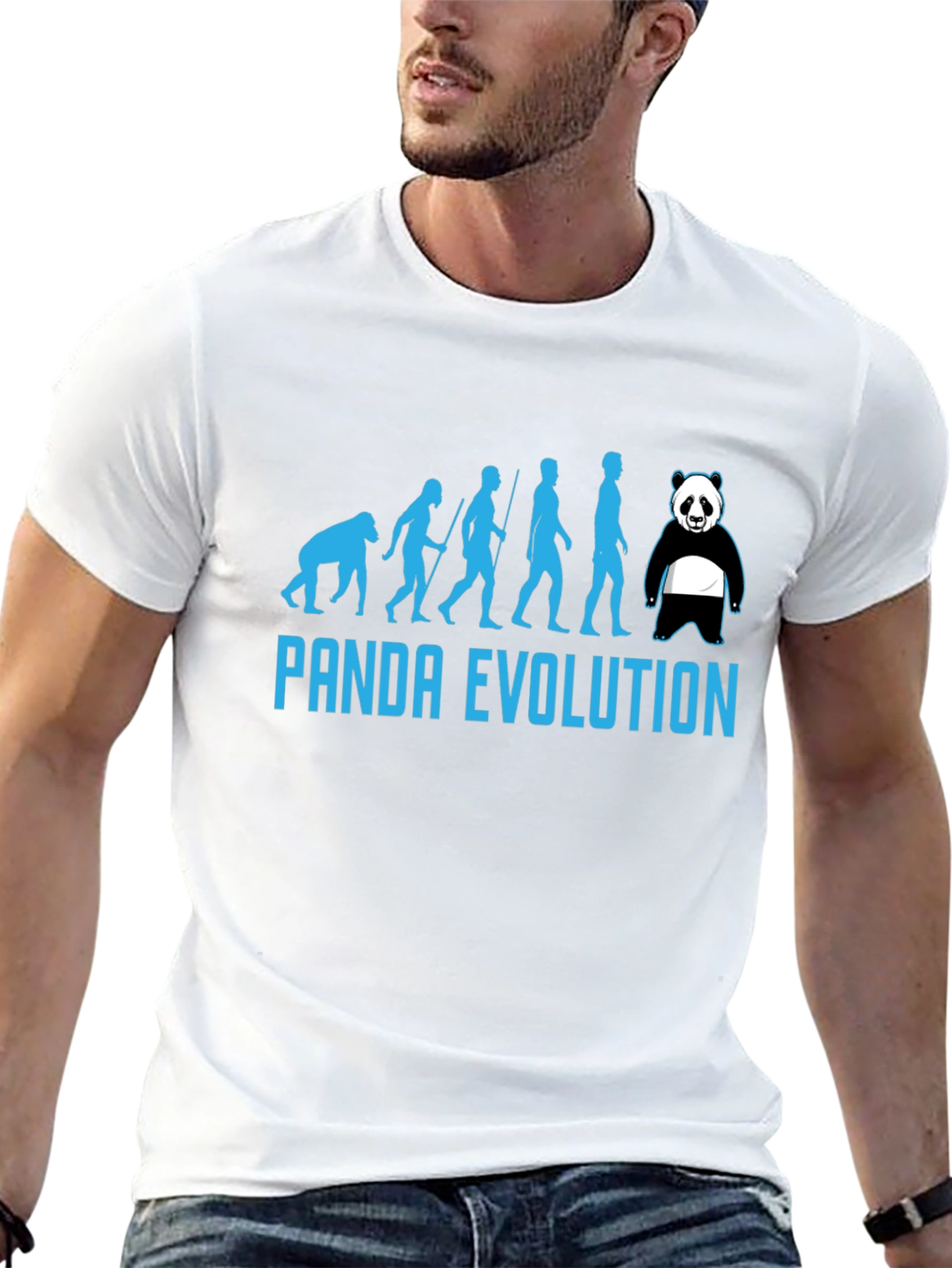 Panda Evolution Black T-Shirt - Humorous Design