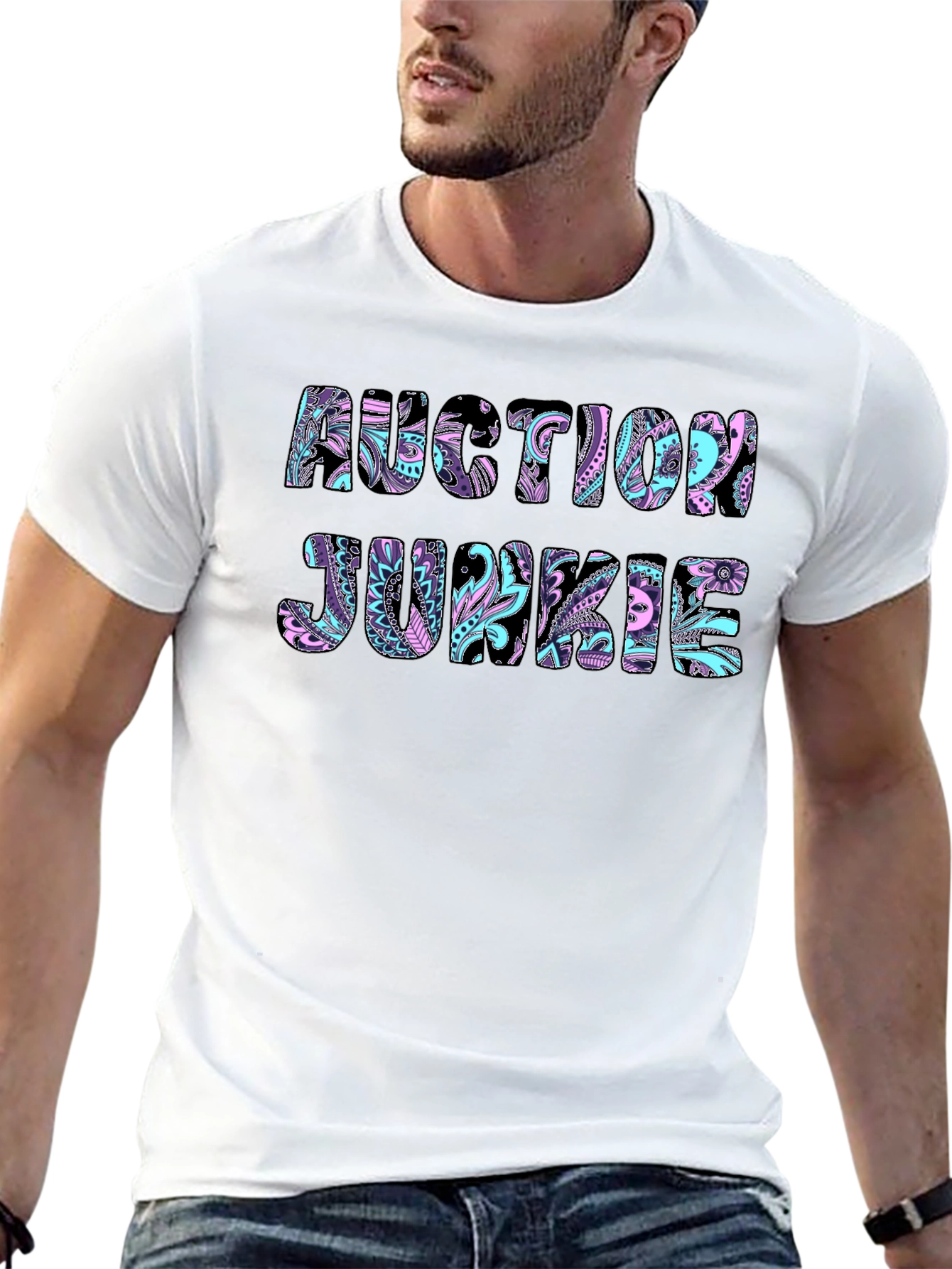 Auction Junkie Graphic Tee - Black Cotton T-Shirt