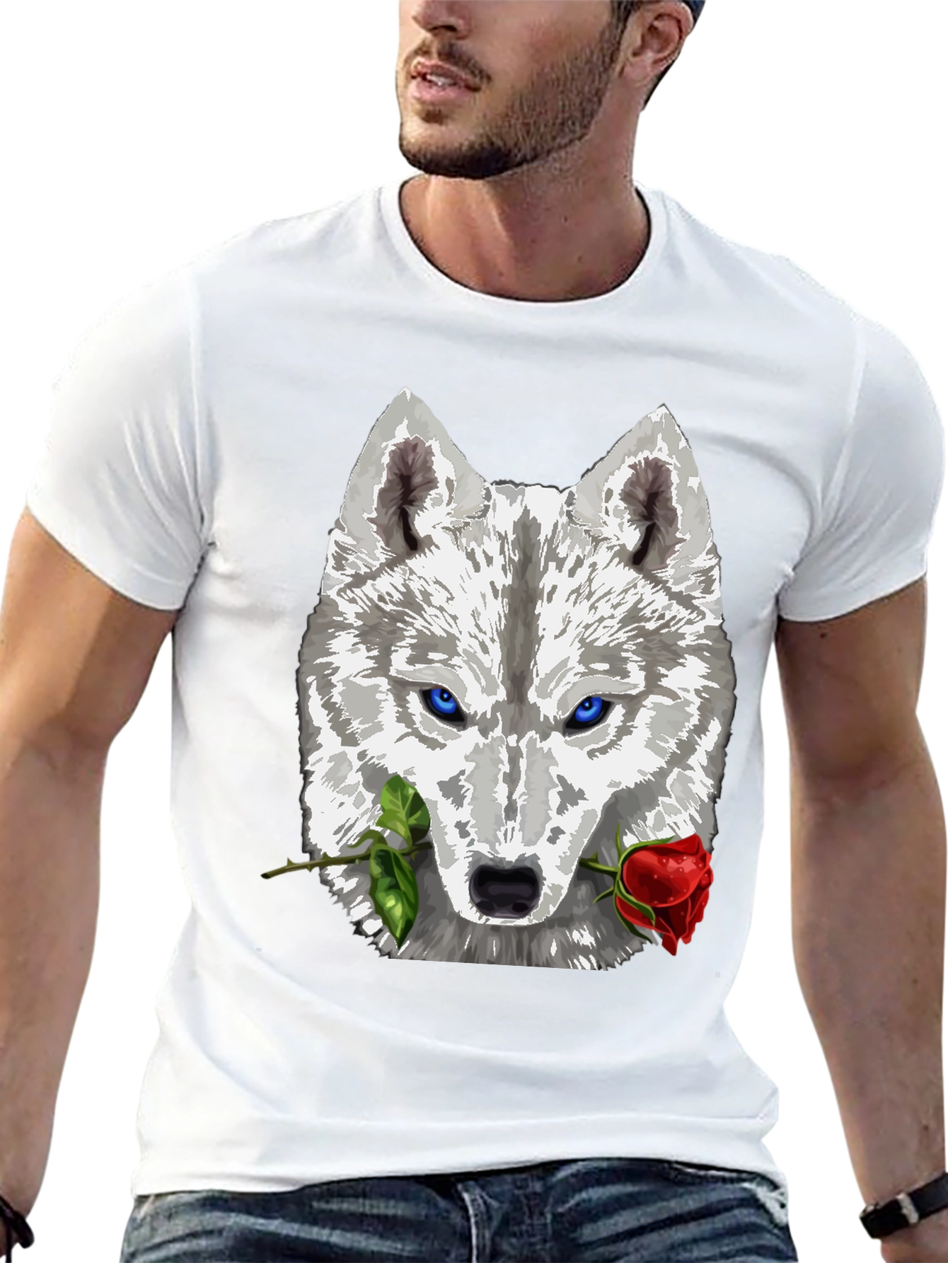 Wolf and Rose Graphic T-Shirt