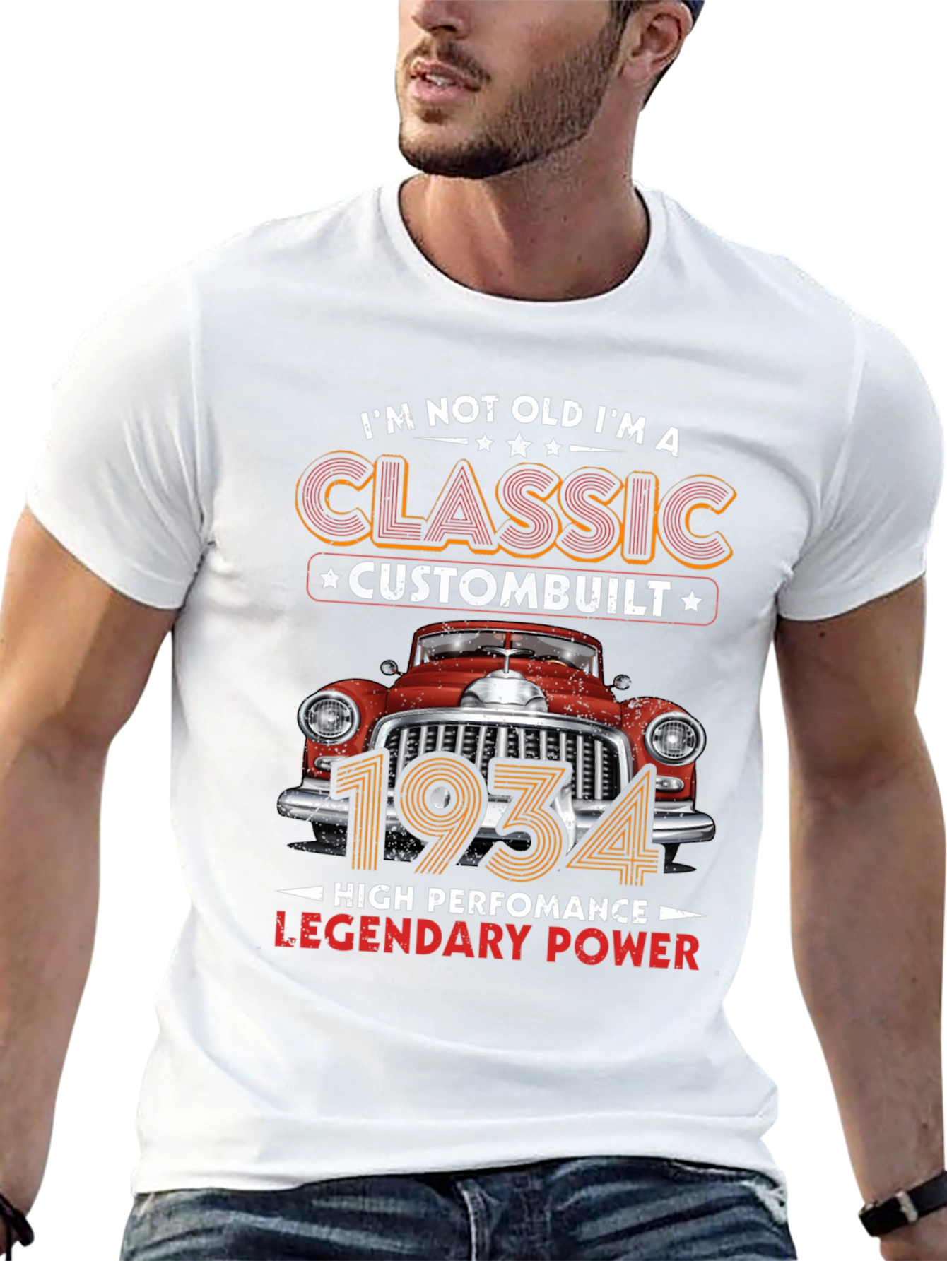 Classic 1934 Custombuilt Mens Black T-Shirt