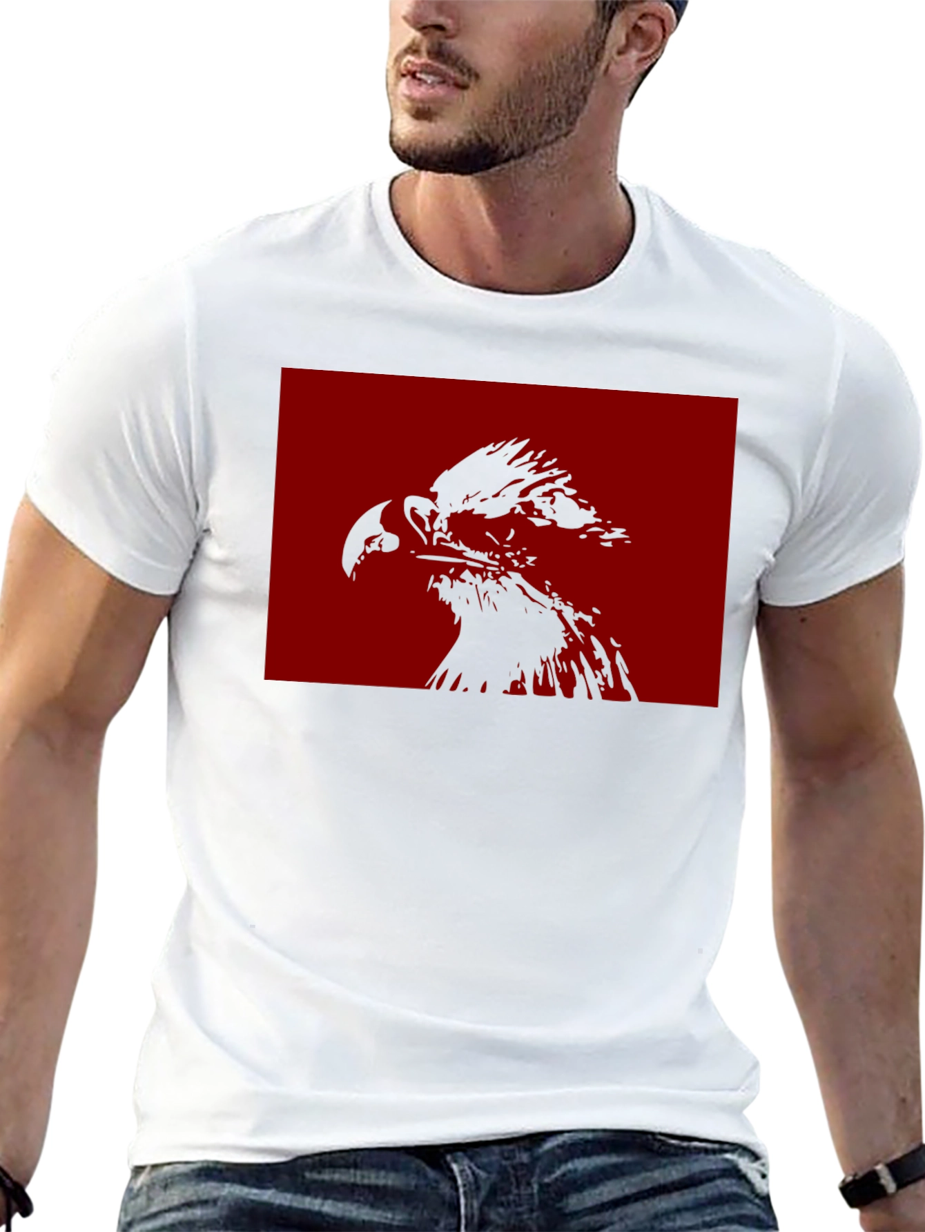 Eagle Graphic Tee - Black Cotton Blend Casual Wear