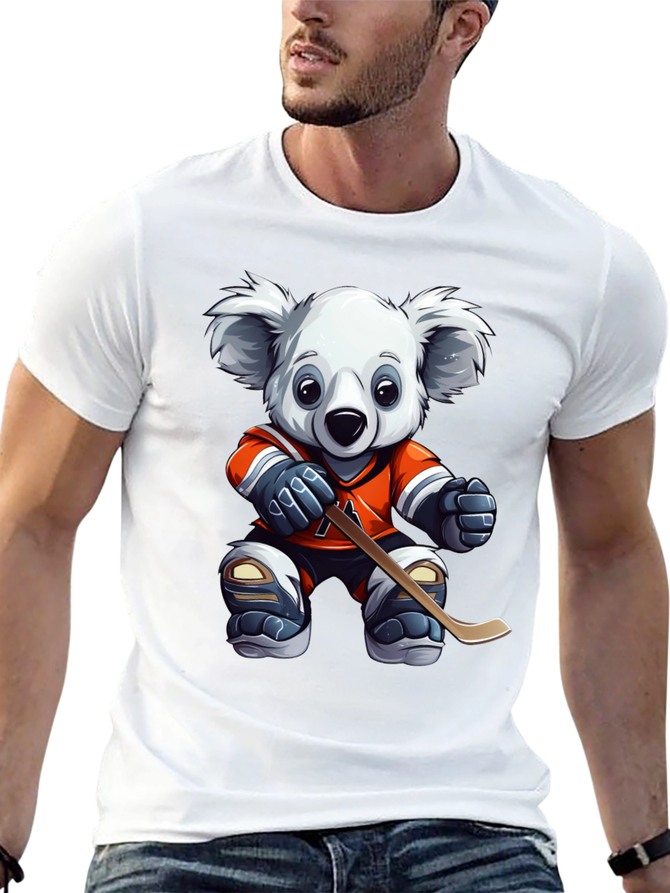 Koala Hockey Player Graphic Tee - Black
