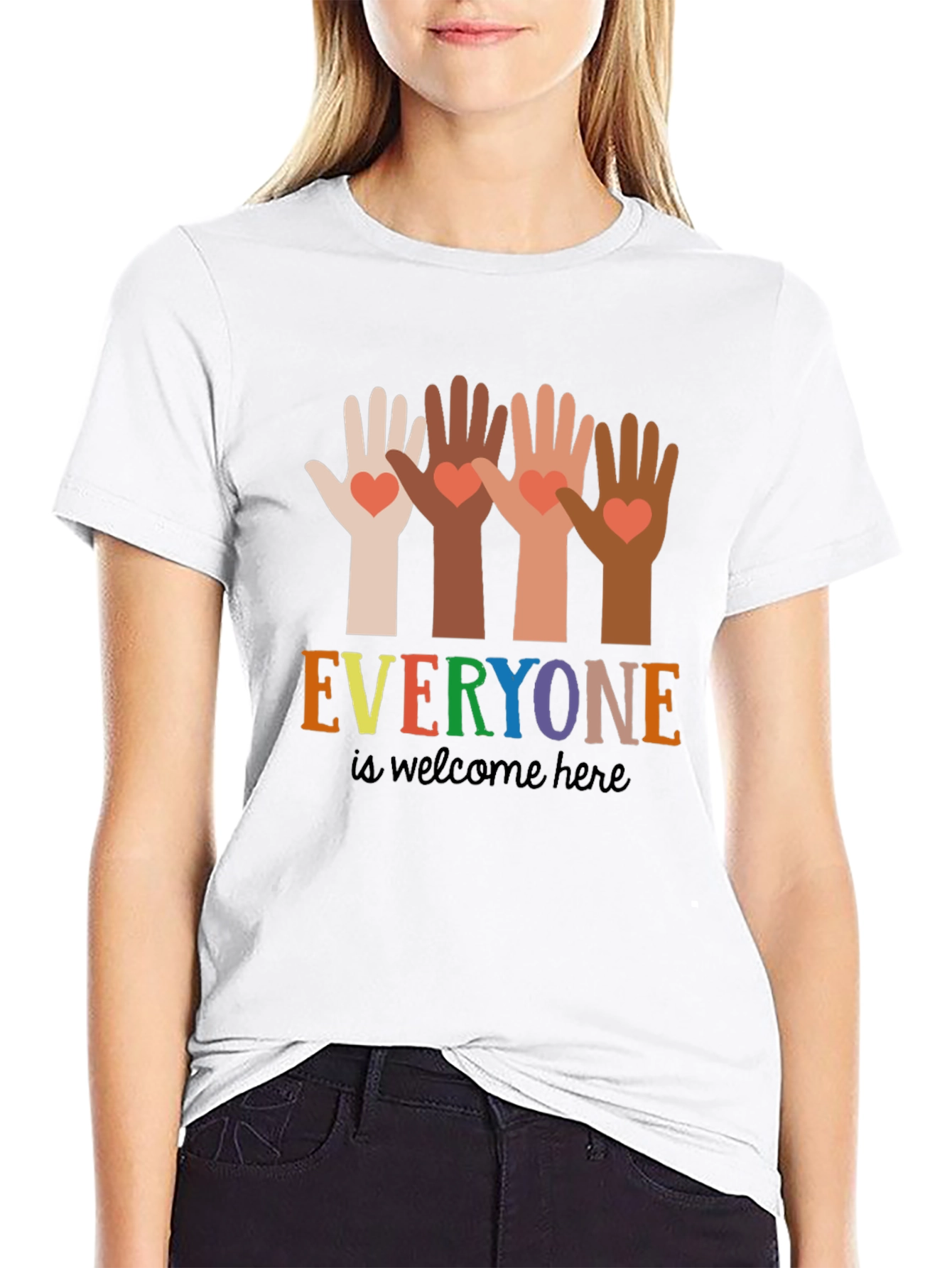 Everyone is Welcome Here Graphic Tee - Black