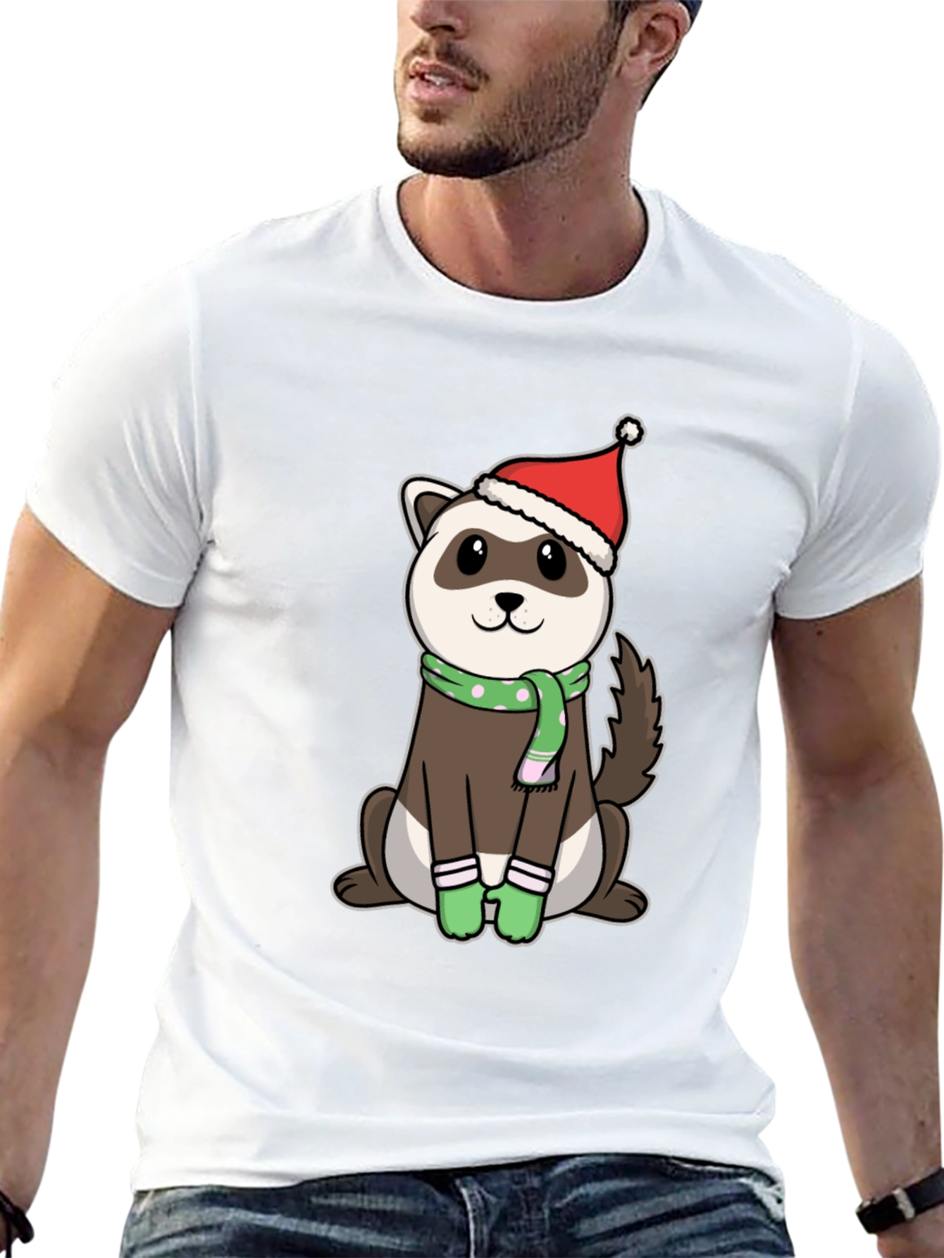 Festive Ferret Christmas T-Shirt