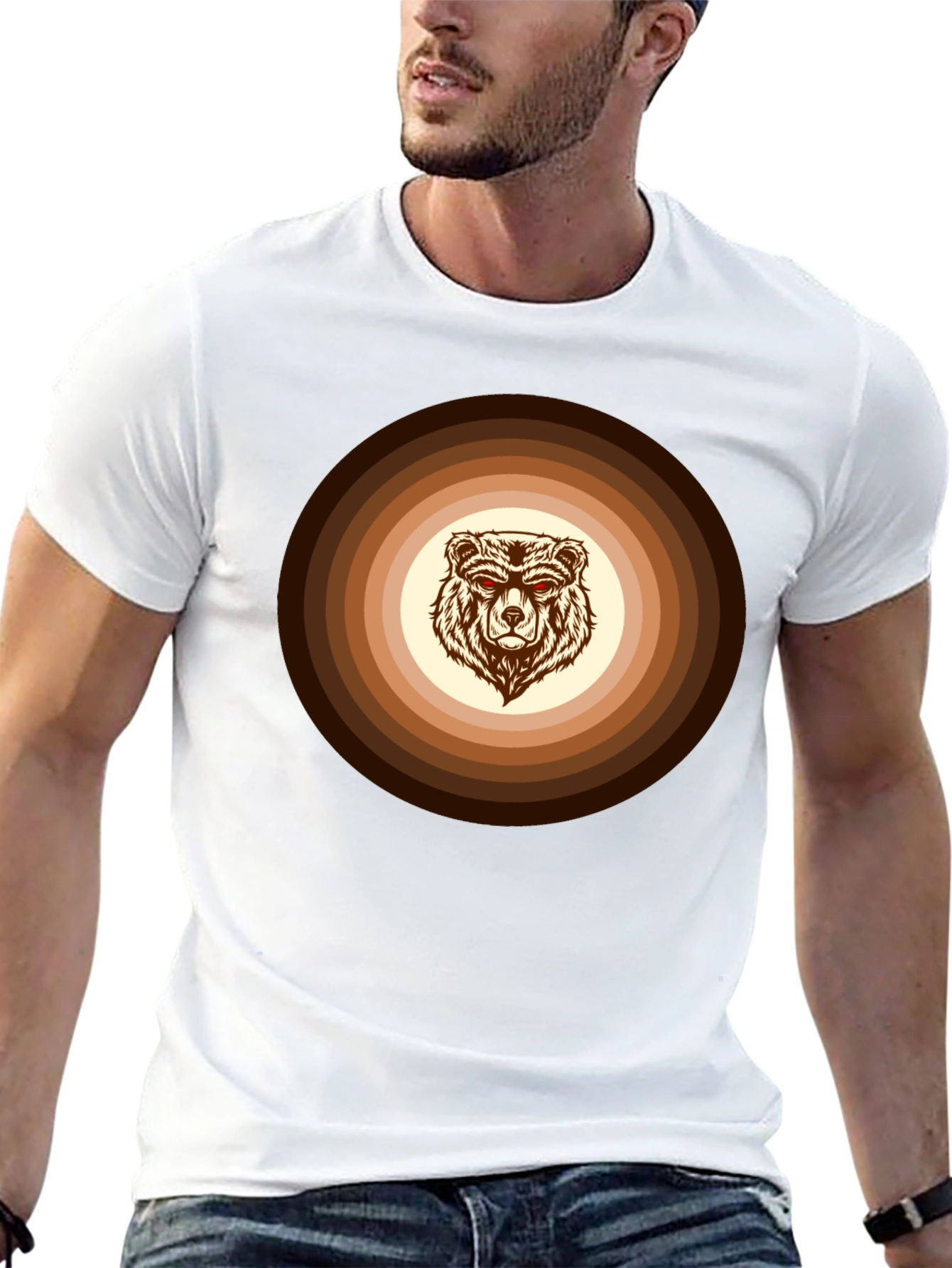 Retro Bear Graphic Tee - Cool Casual Style