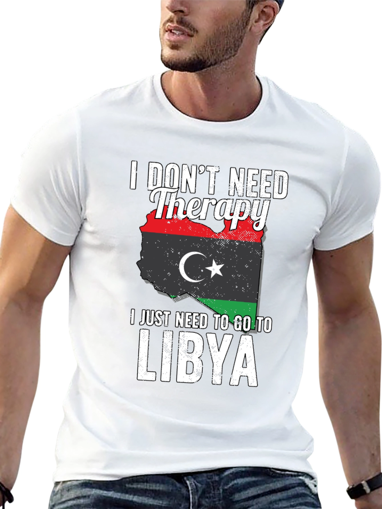 I Dont Need Therapy Libya Flag T-Shirt