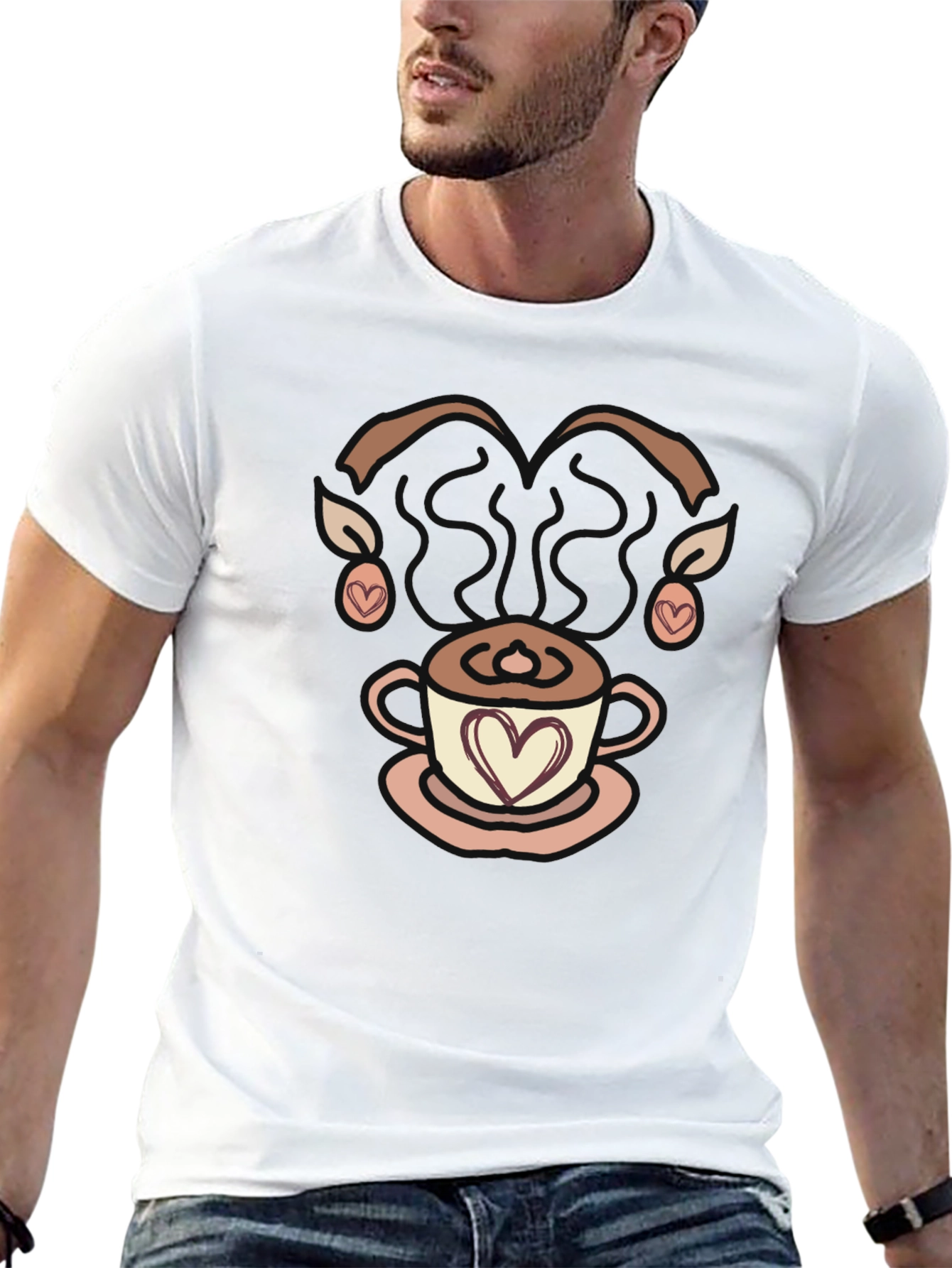 Coffee Lovers Graphic Tee - Heart Latte Art