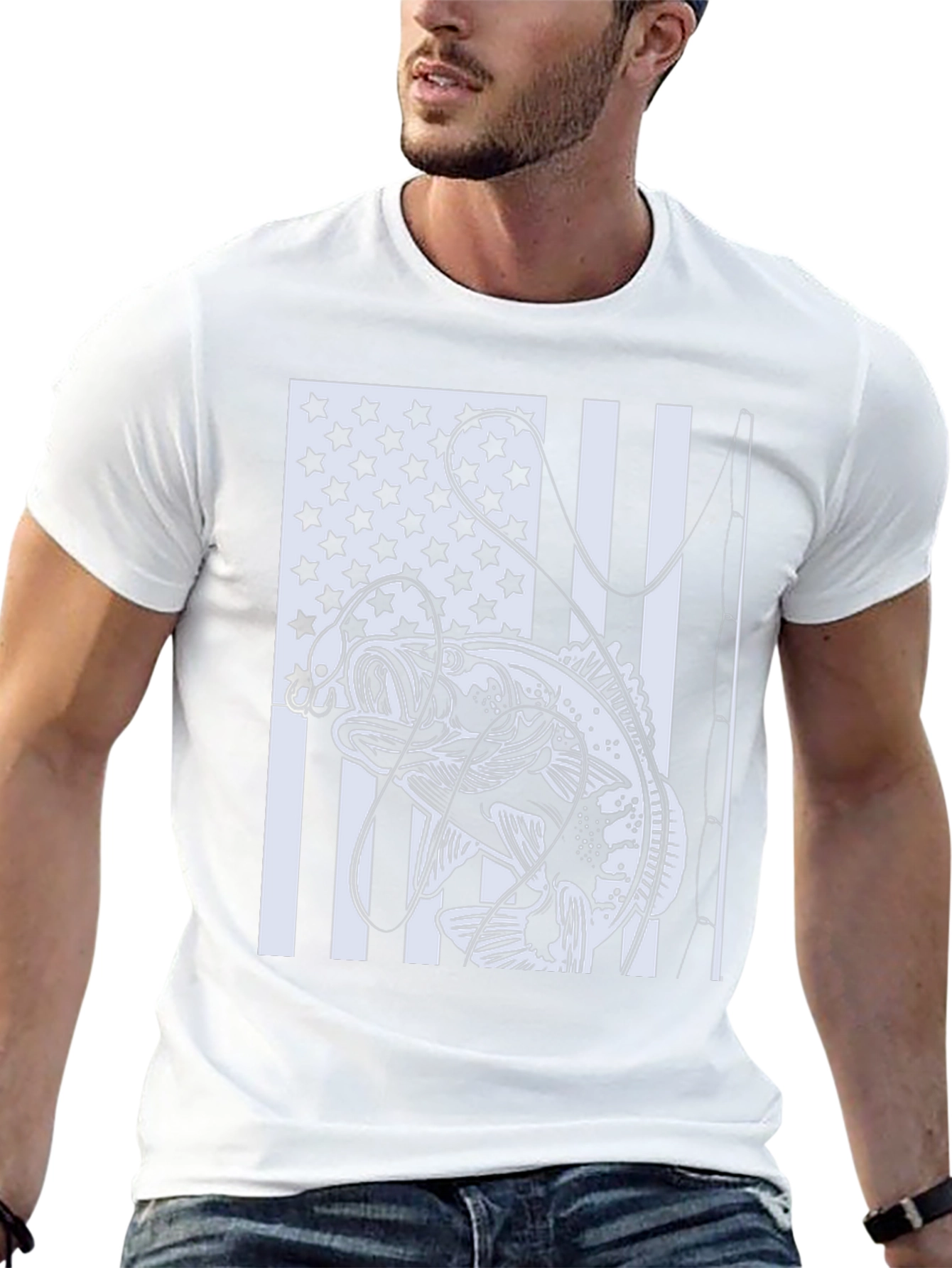 Bass Fishing USA Flag T-Shirt