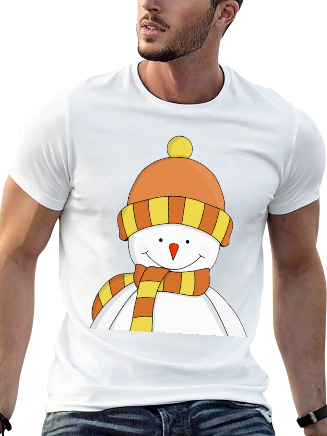 Festive Snowman Graphic Tee - Holiday Cheer