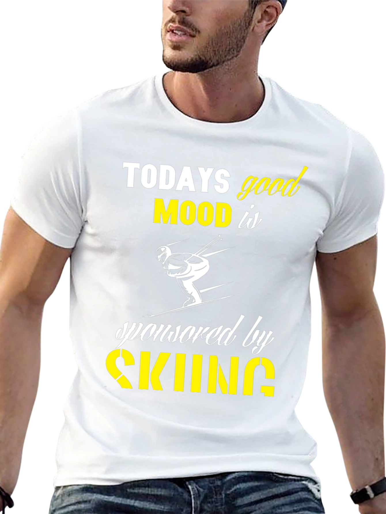 Todays Good Mood Skiing Graphic T-Shirt