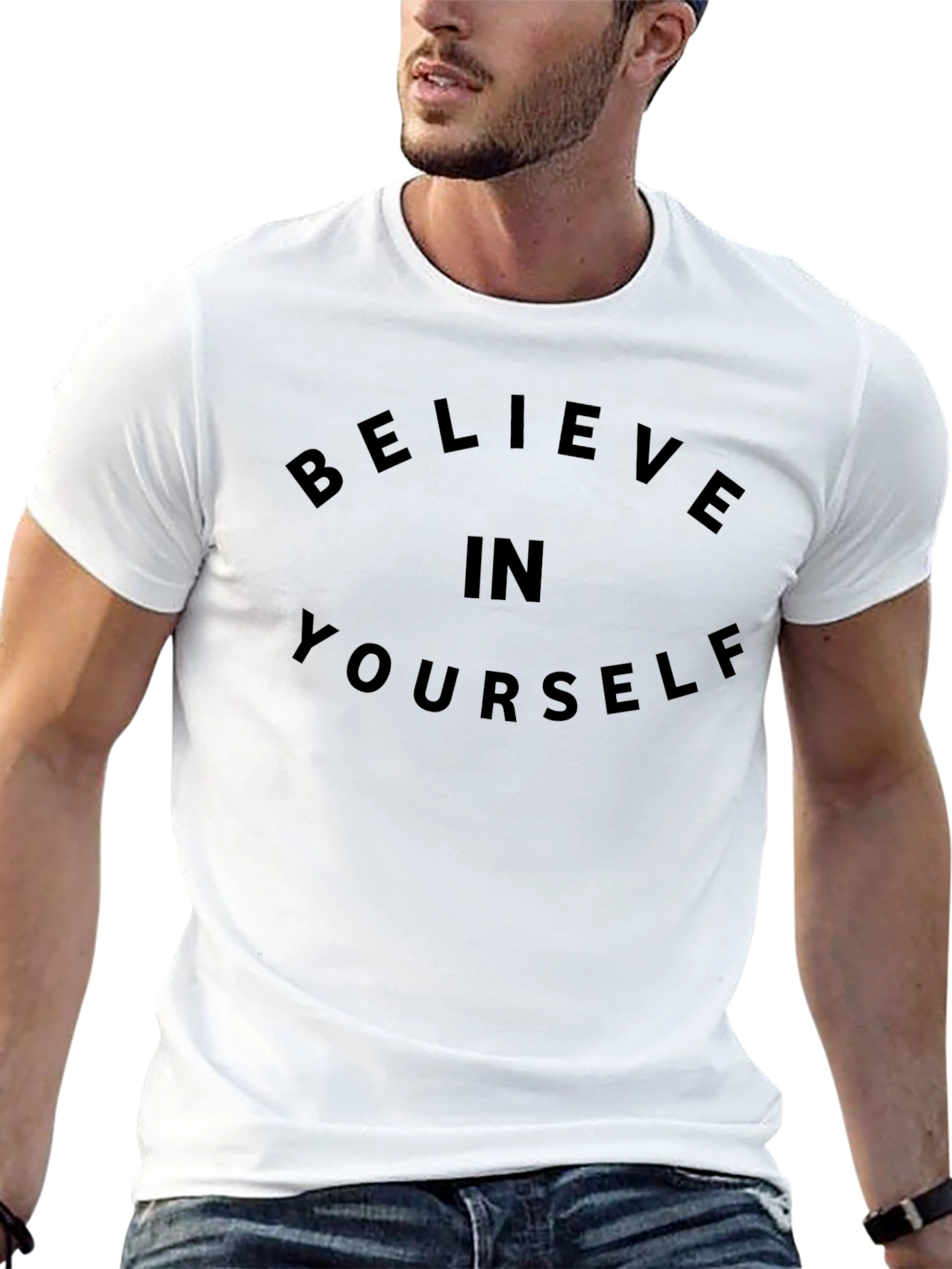 Believe in Yourself Black Graphic T-Shirt