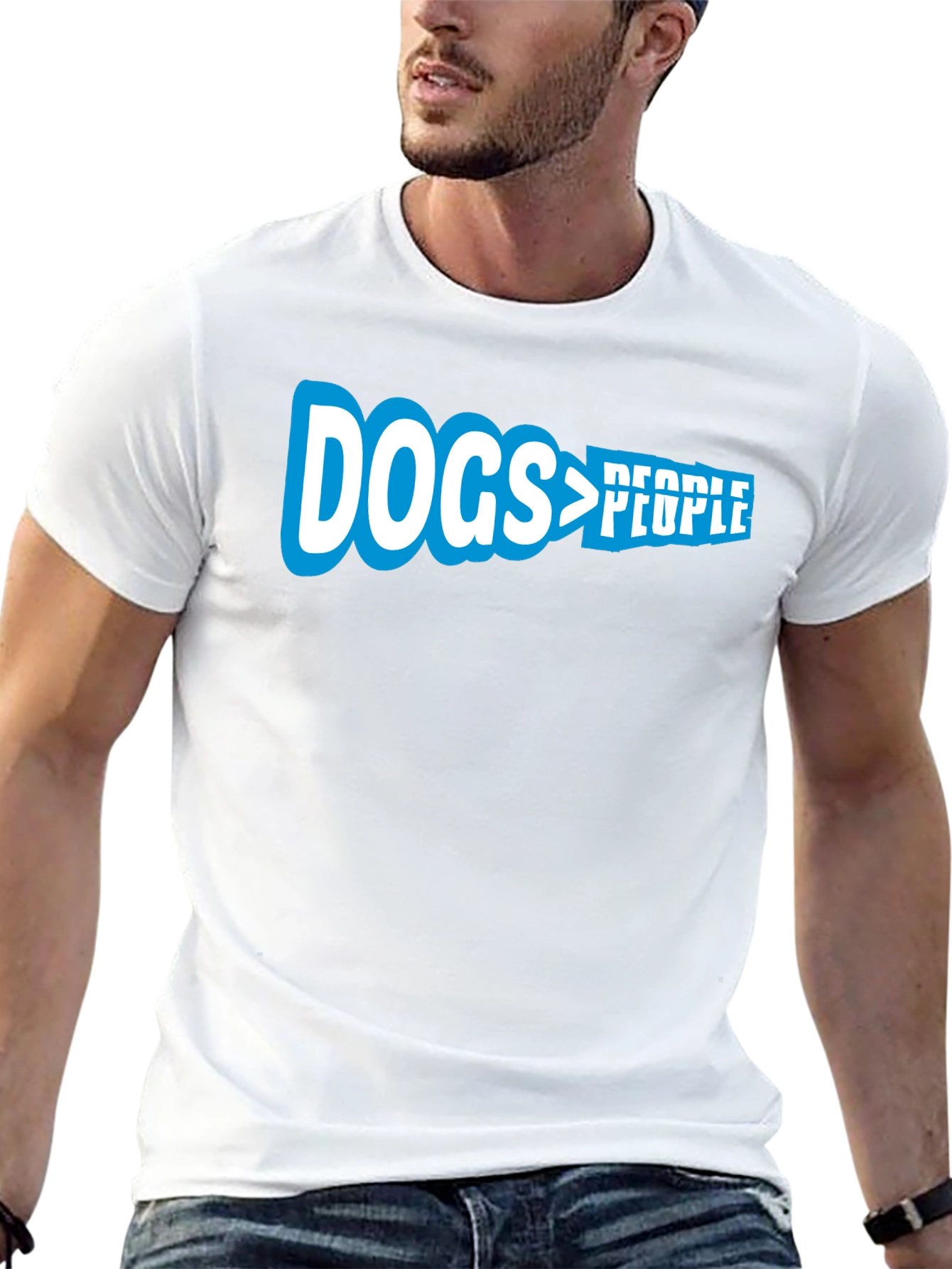 Dogs > People Graphic Tee - Black Cotton T-Shirt