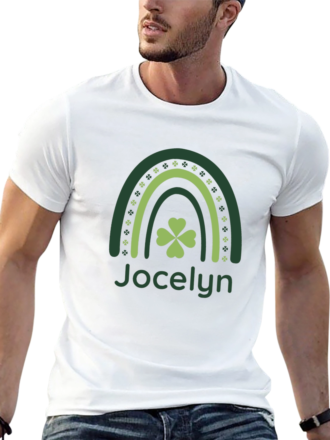 St. Patricks Day Jocelyn Shamrock Rainbow T-Shirt