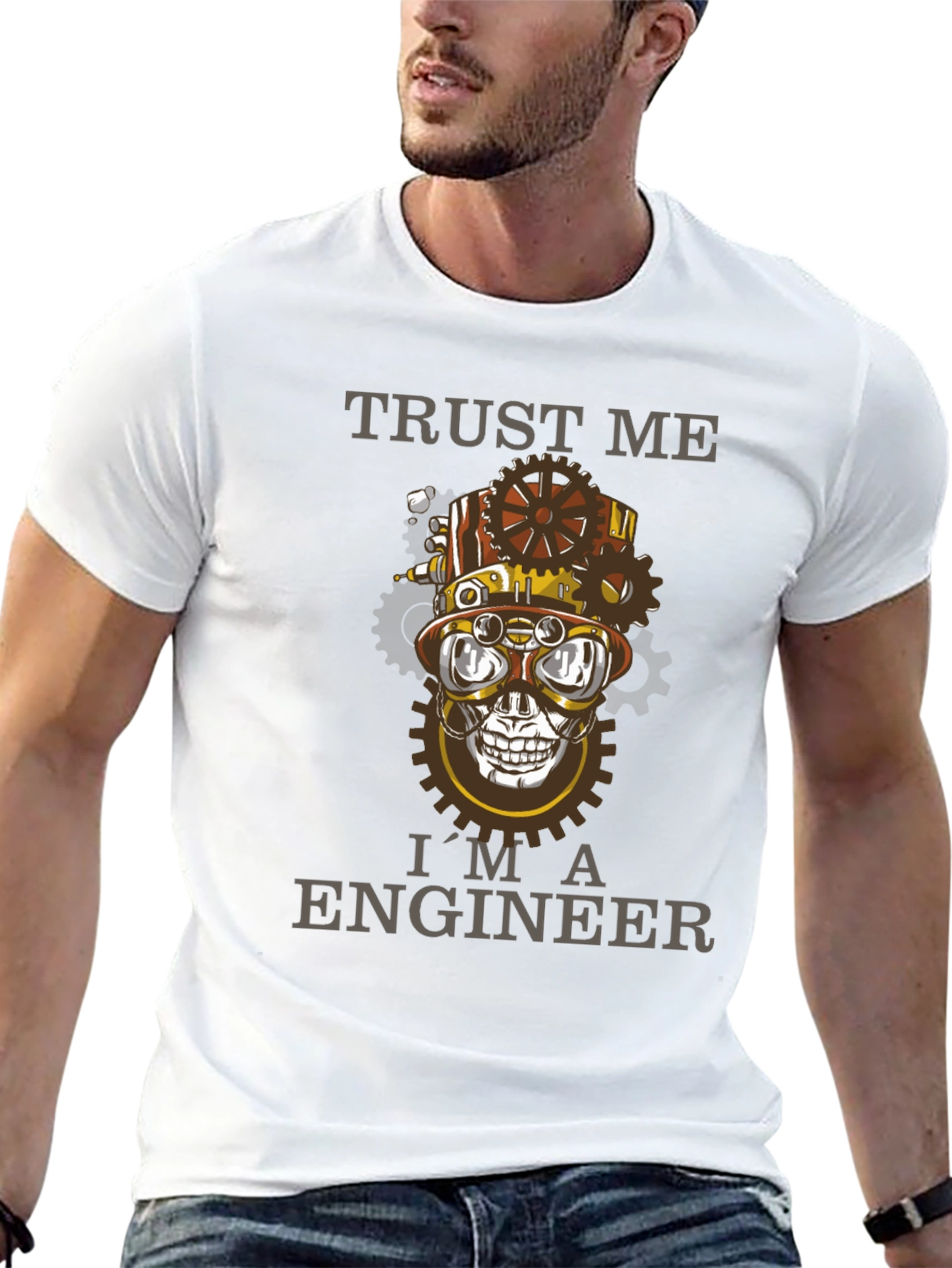 Trust Me Im An Engineer Steampunk Skull T-Shirt
