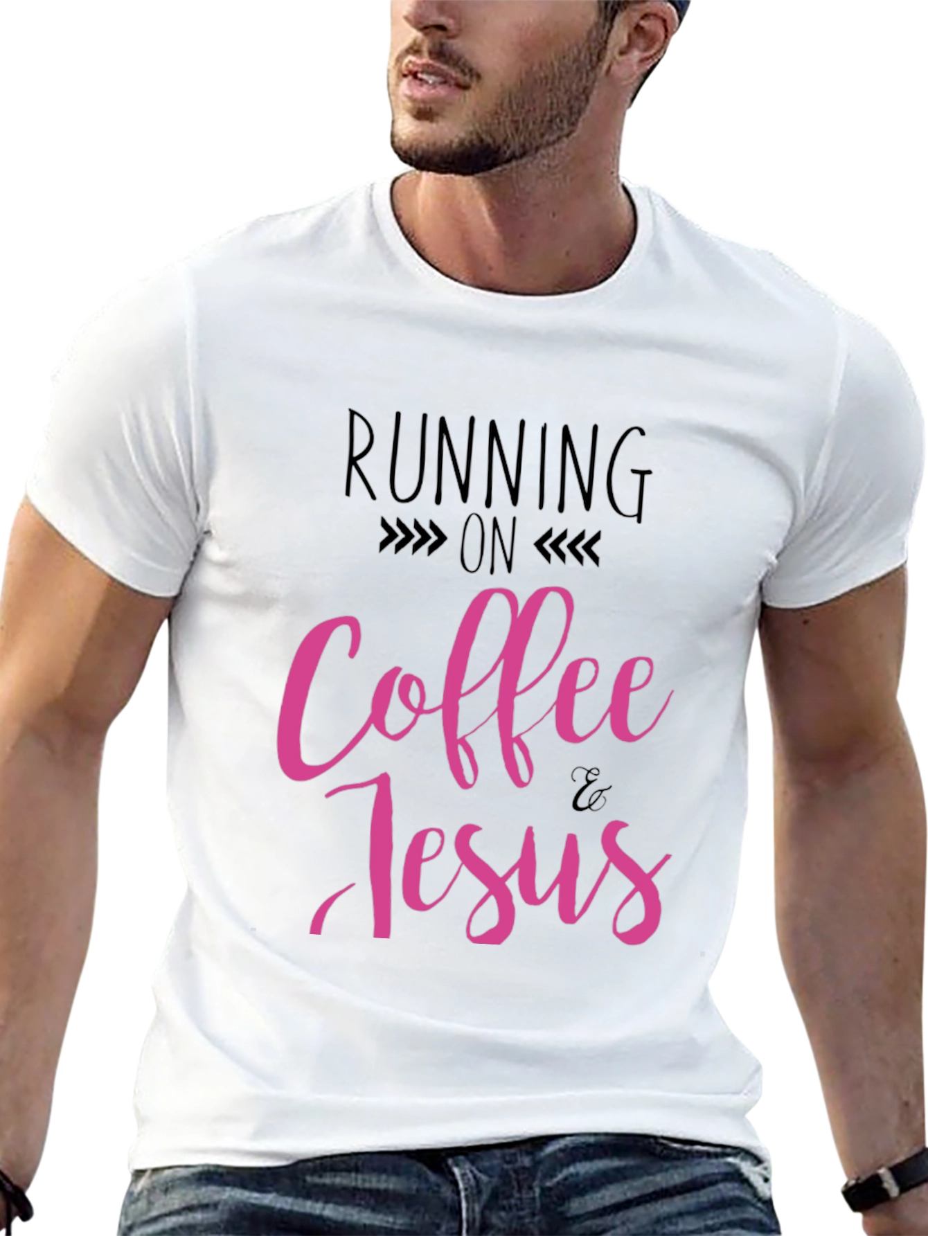 Running on Coffee & Jesus Black T-Shirt