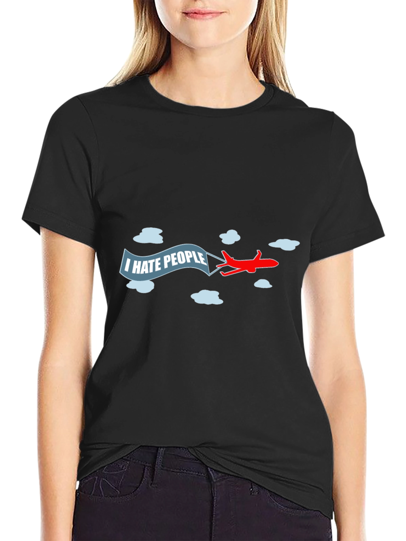 I Hate People Airplane Banner T-Shirt