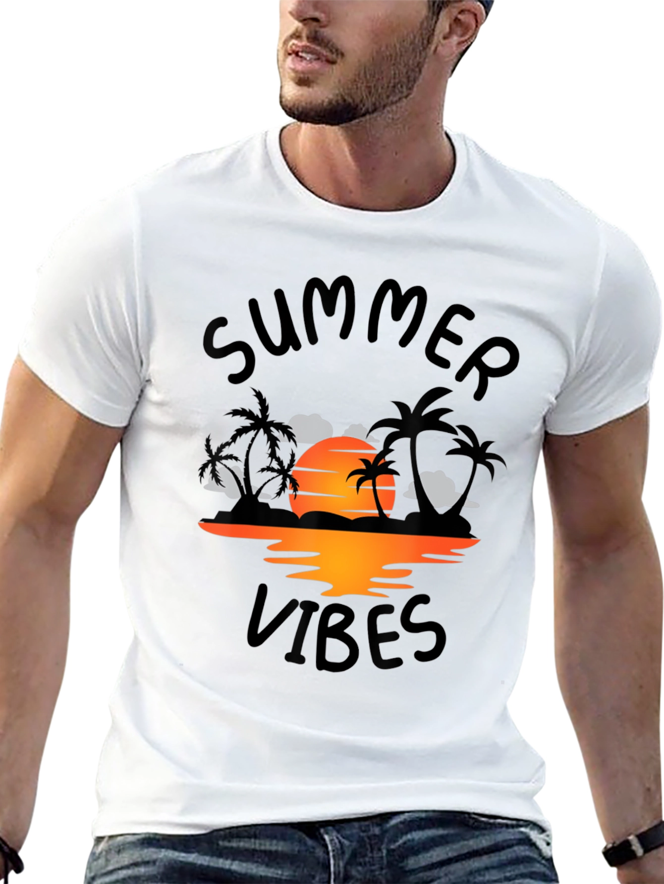 Summer Vibes Graphic Tee - Black T-Shirt
