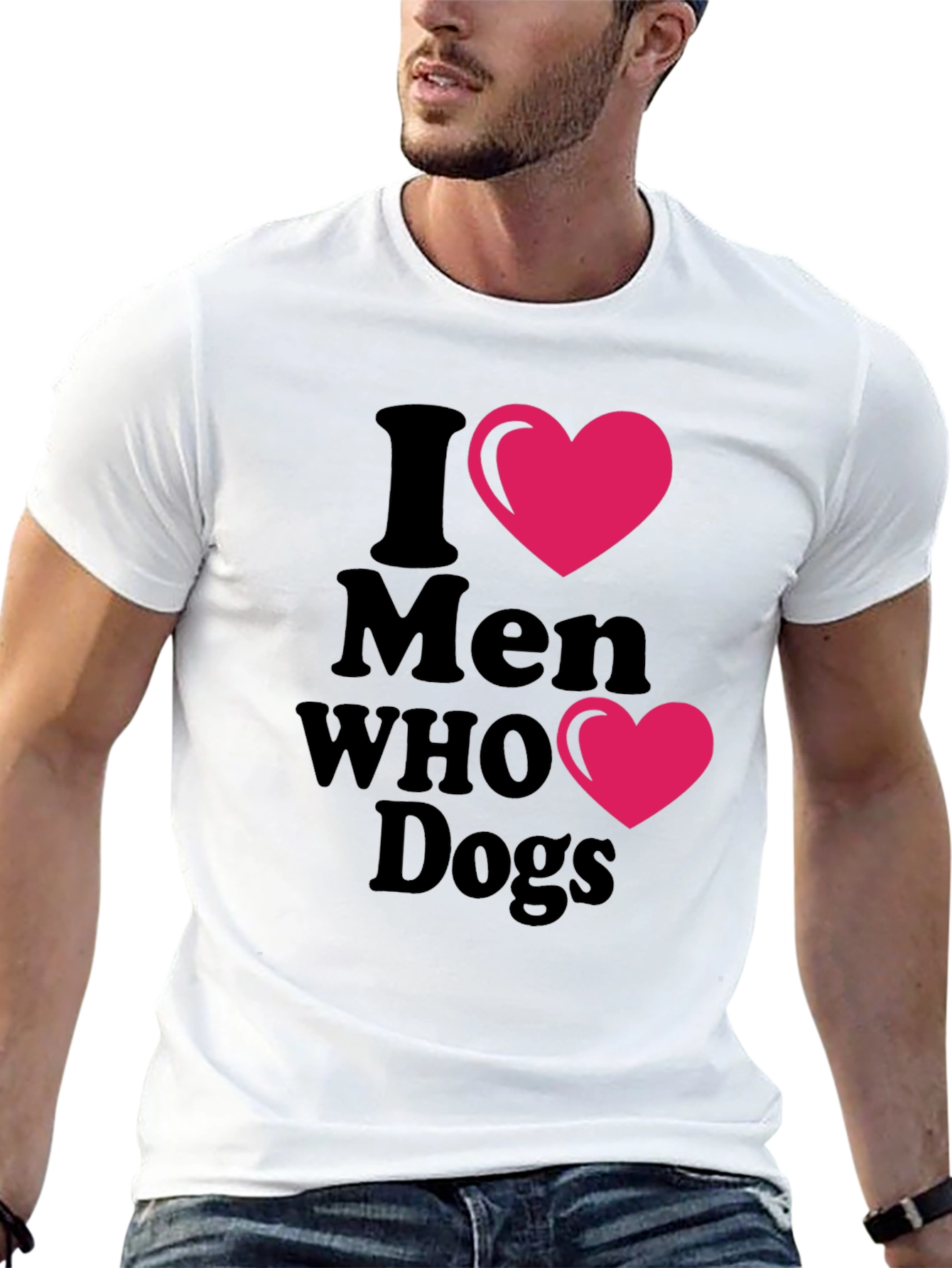 I Heart Men Who Love Dogs T-Shirt – Fun Dog Lover Tee
