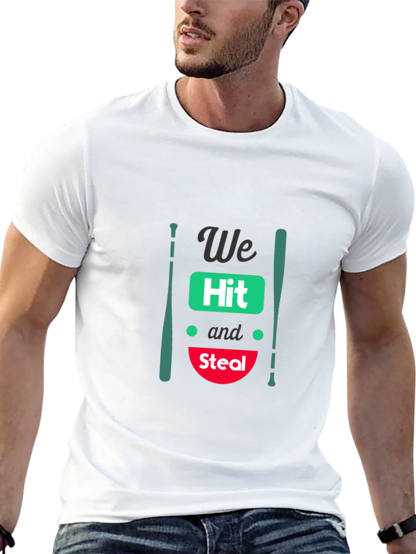 We Hit and Steal Baseball T-Shirt