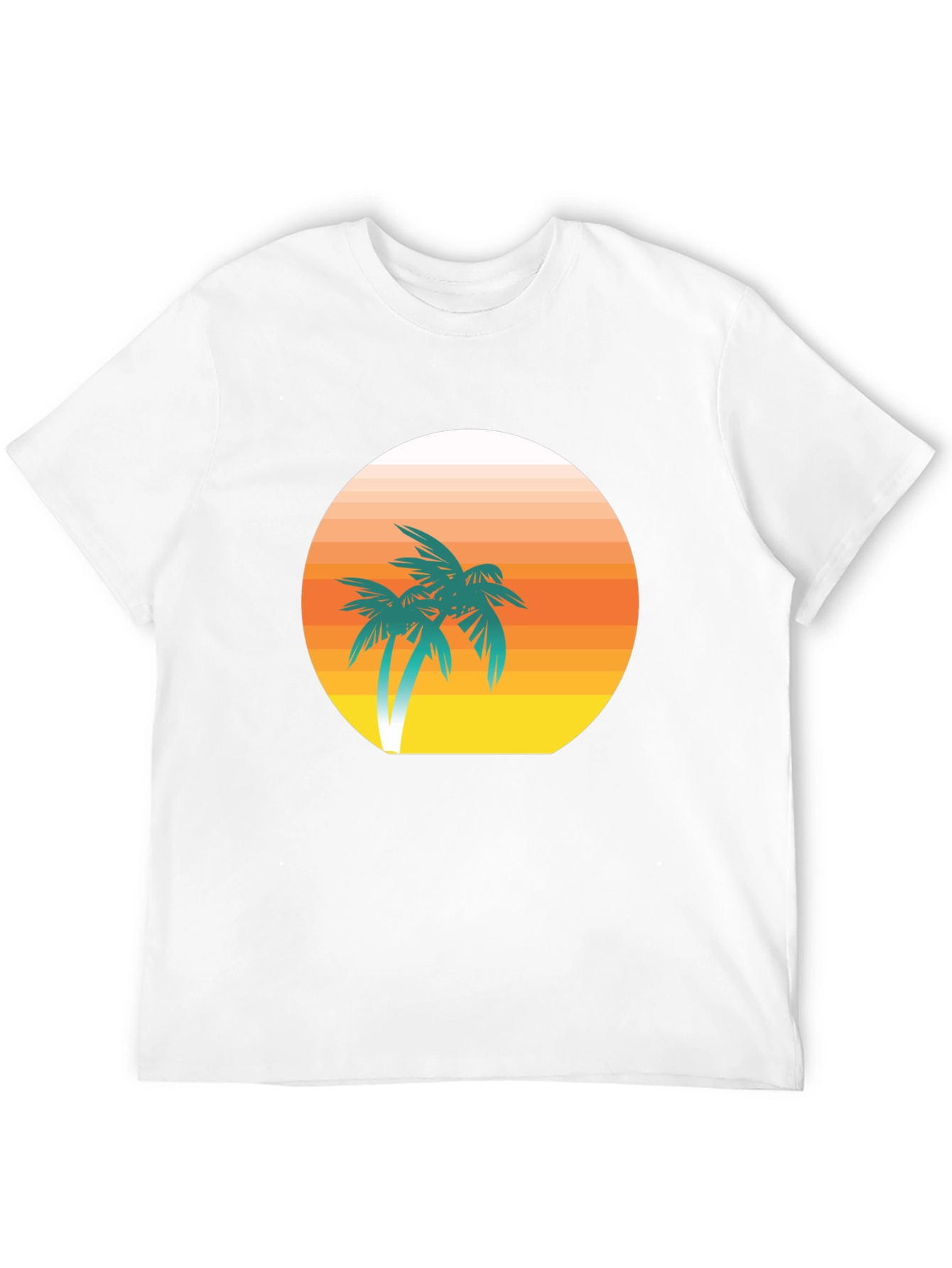 Retro Palm Tree Sunset Graphic T-Shirt