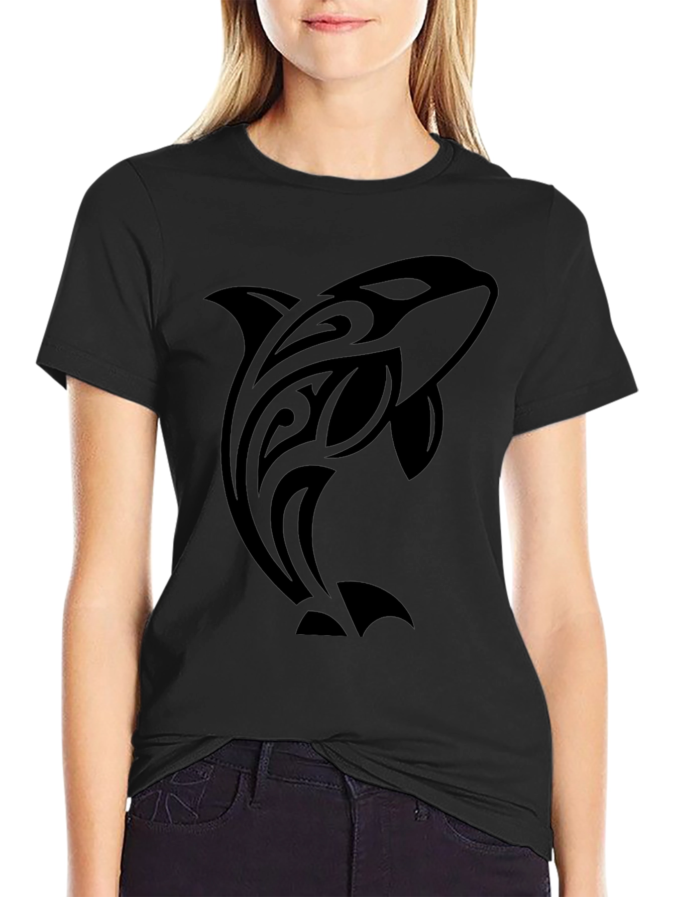 Tribal Orca Black T-Shirt