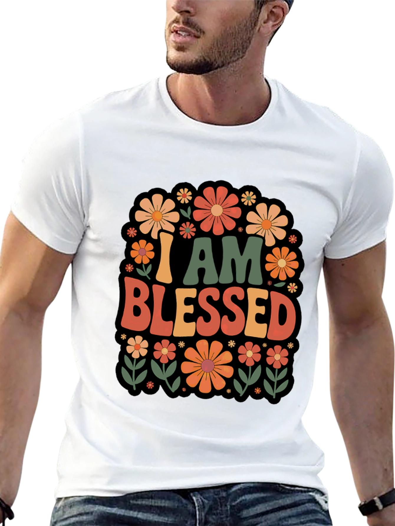 I Am Blessed Floral Graphic T-Shirt