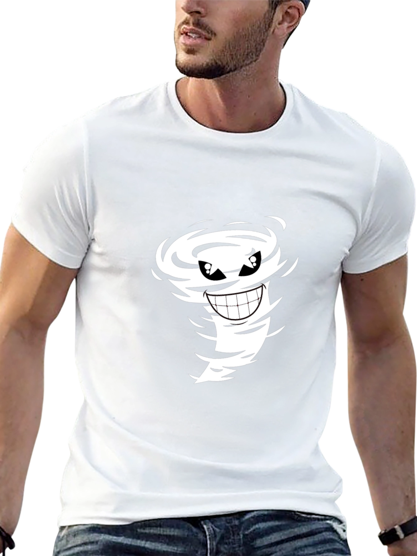 Cartoon Tornado Graphic Black Tee