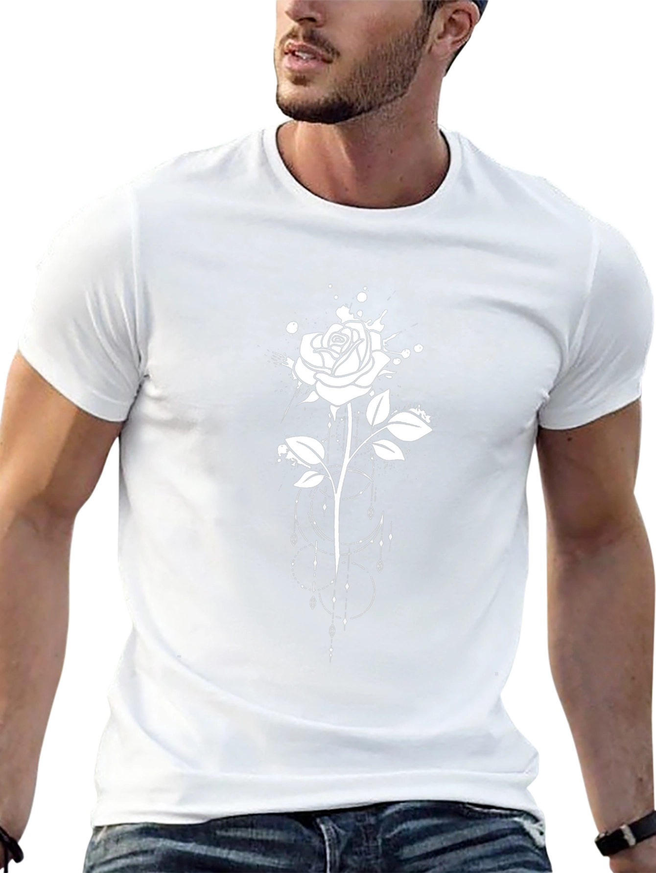 Black Rose Graphic Tee - Artistic Design