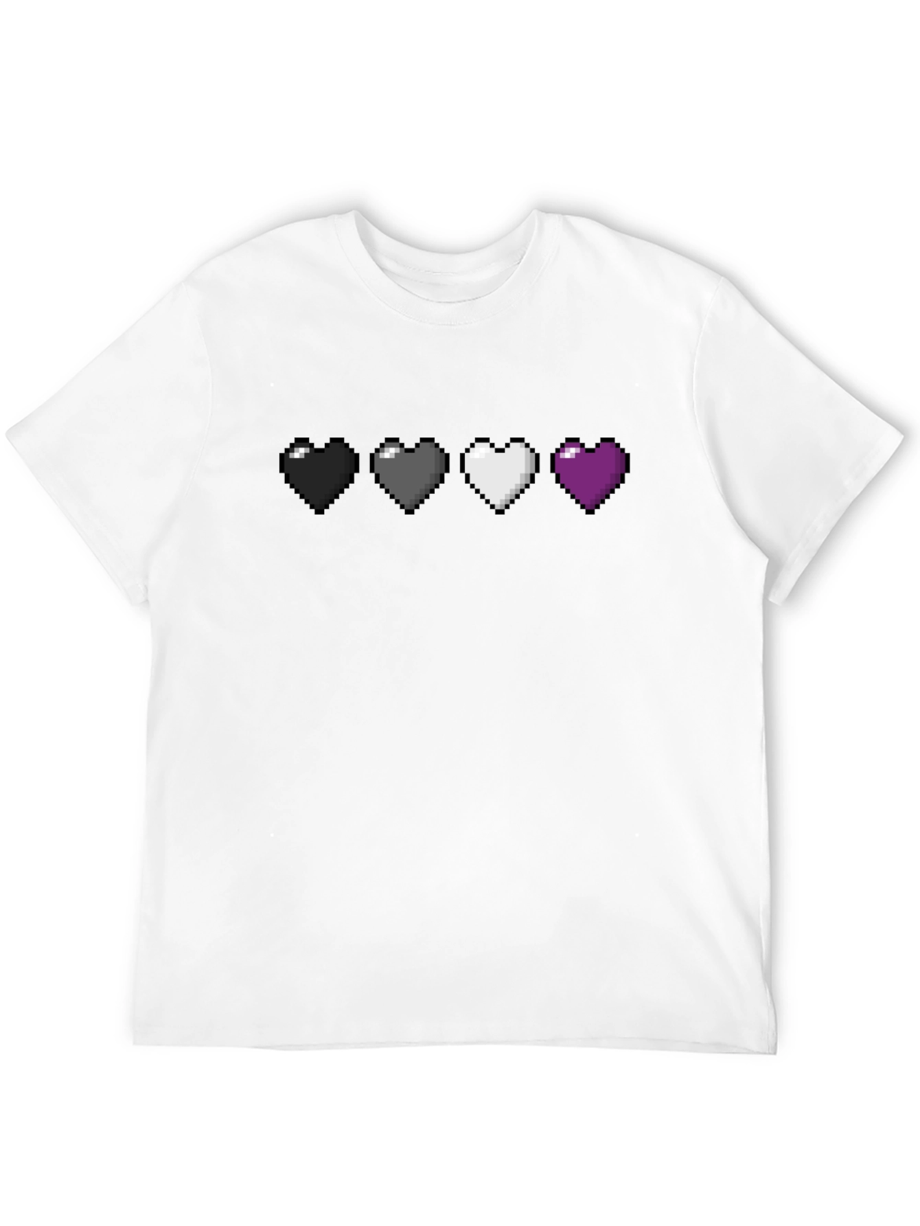 Pixel Heart Pride T-Shirt - Ace Asexual Flag
