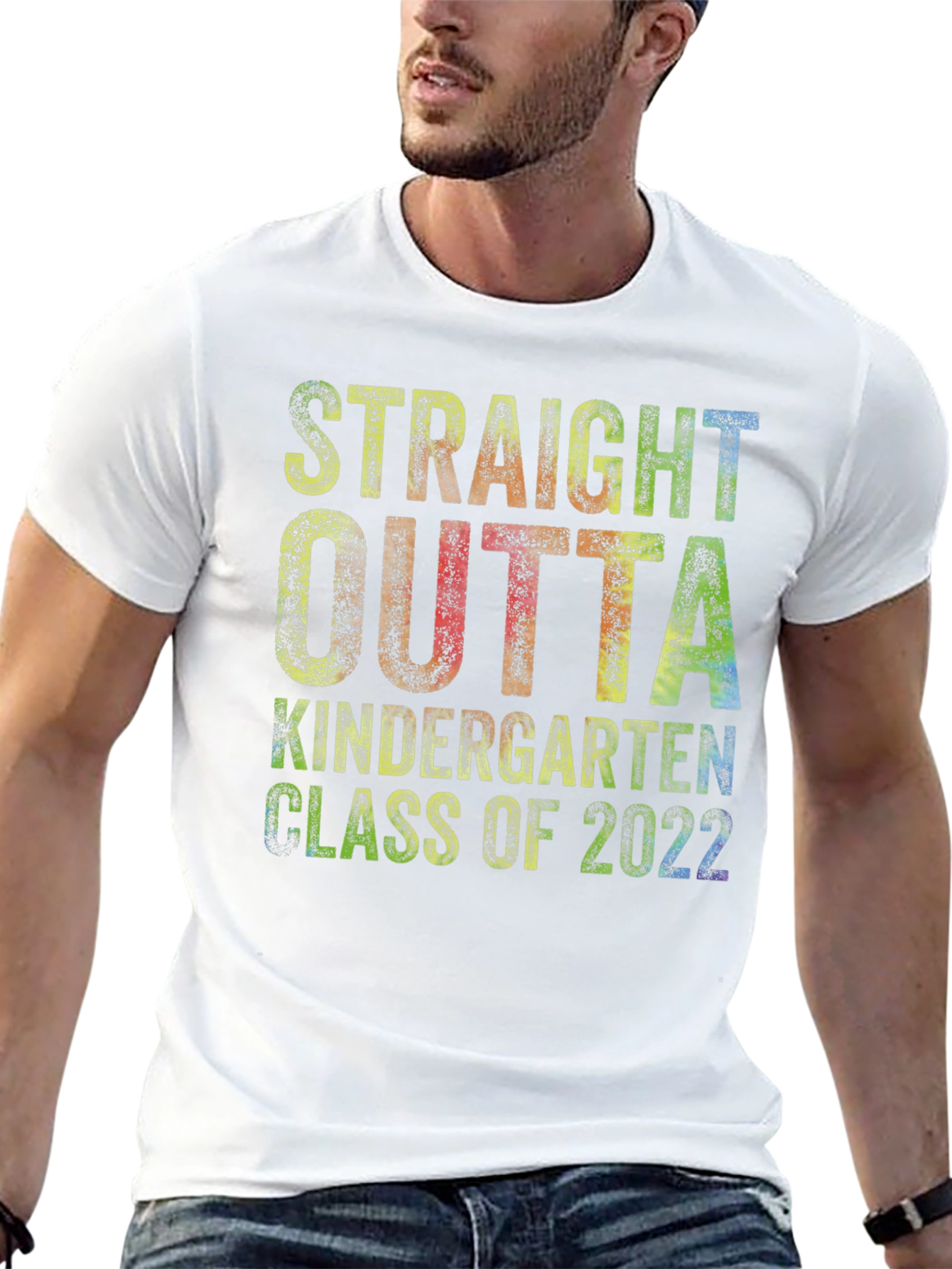 Straight Outta Kindergarten Class of 2022 Black T-Shirt