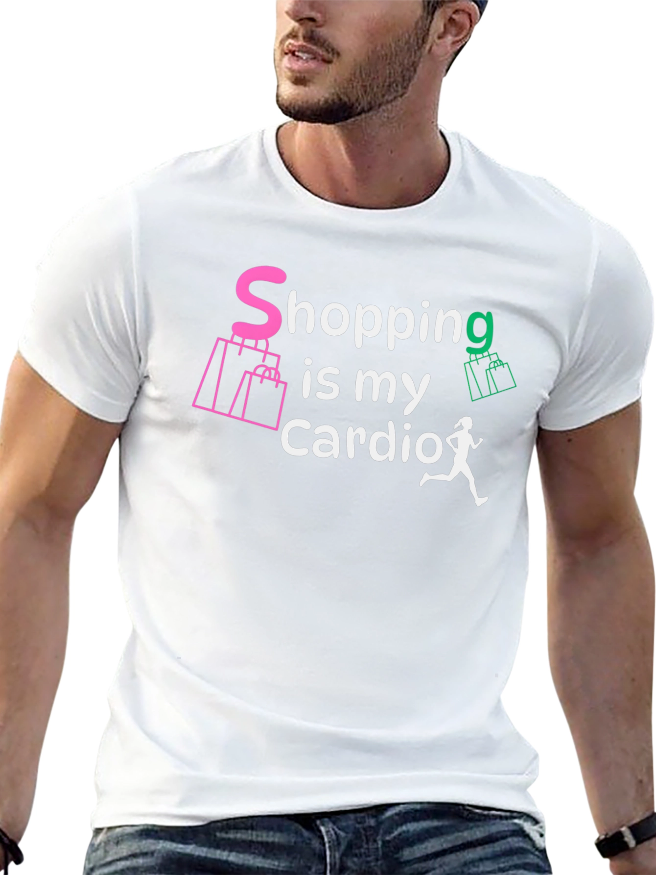 Shopping is My Cardio Black Graphic Tee