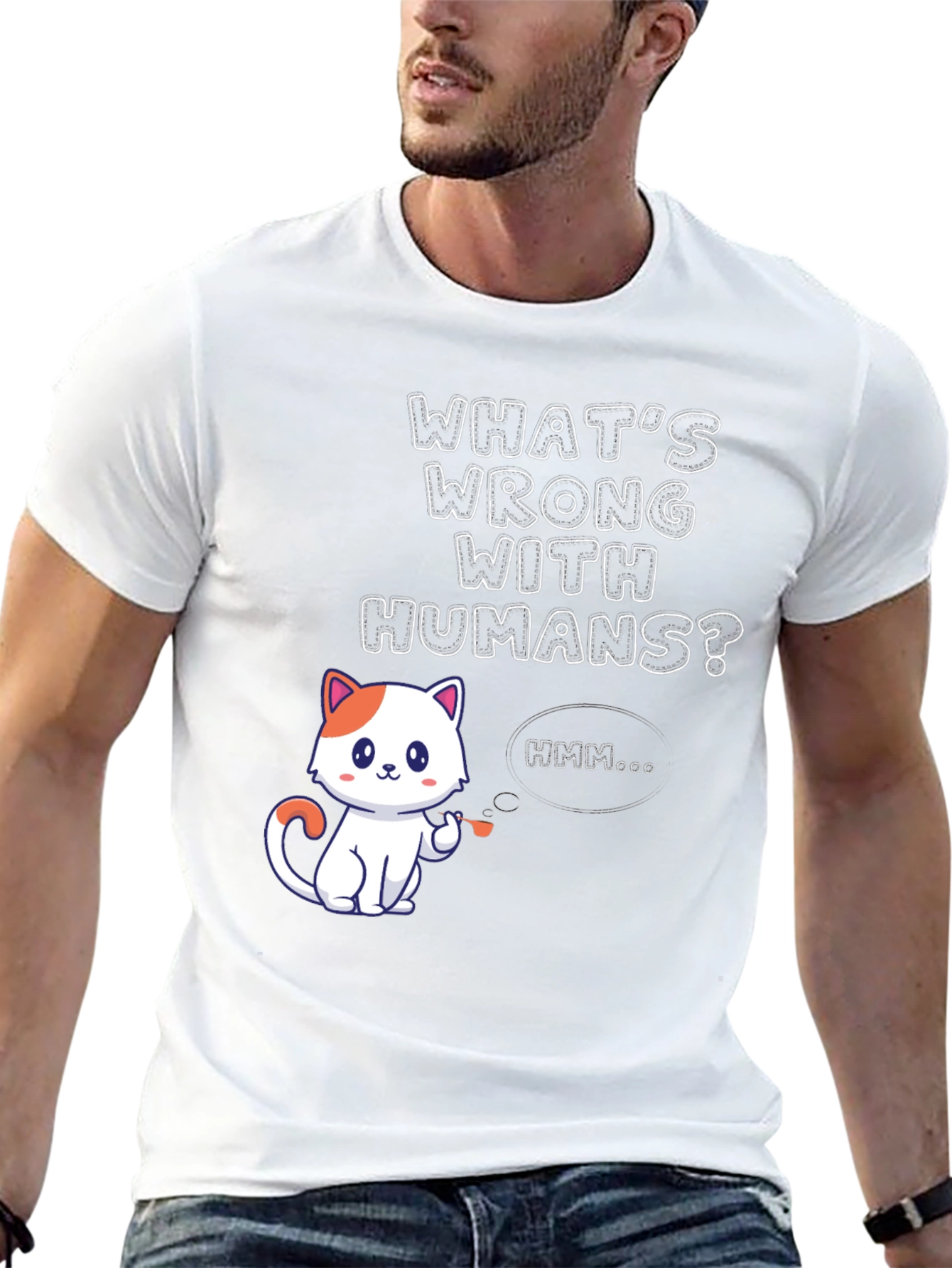 Funny Cat T-Shirt: Whats Wrong With Humans?