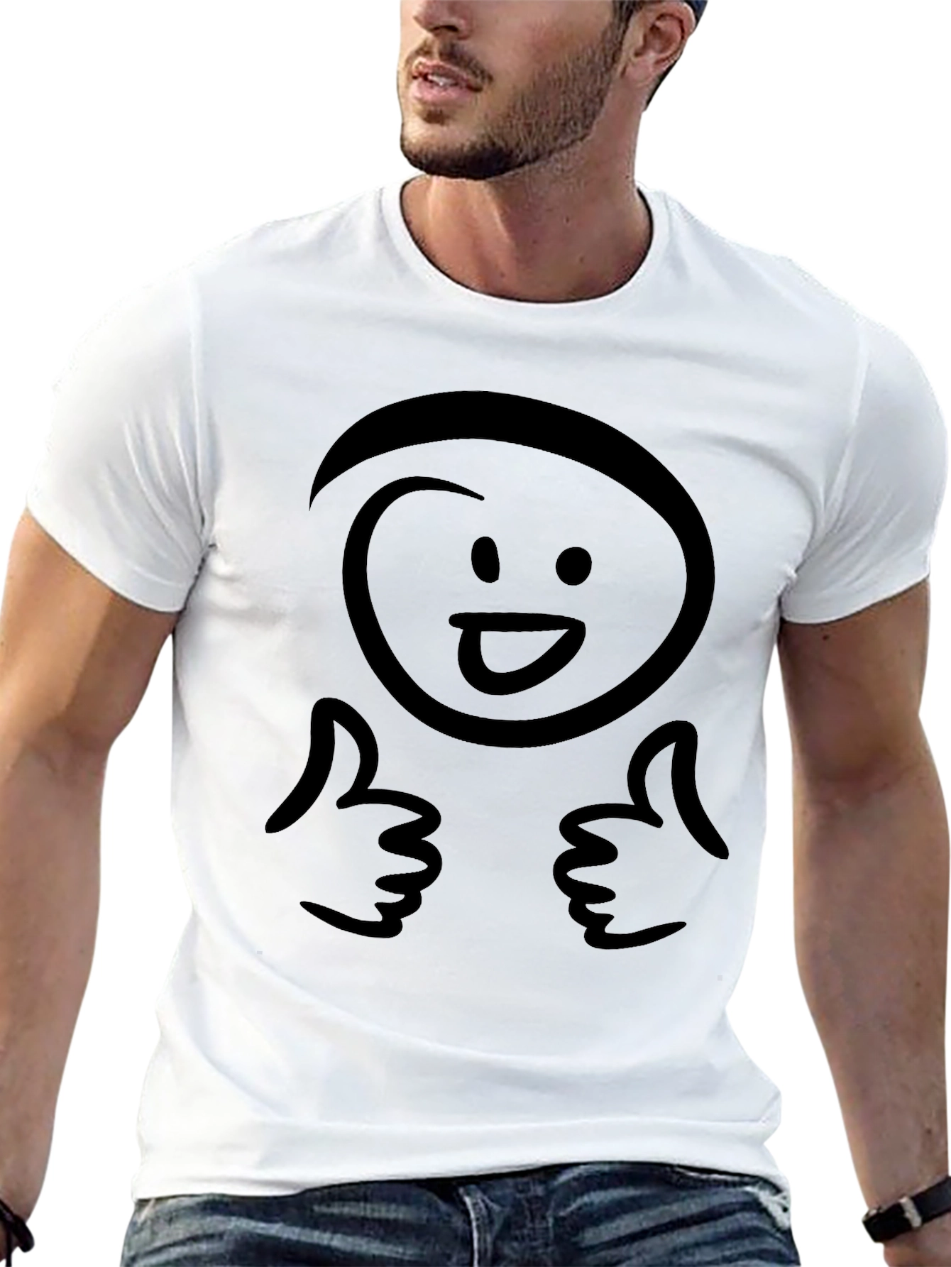 Funny Smiley Face Thumbs Up Black T-Shirt