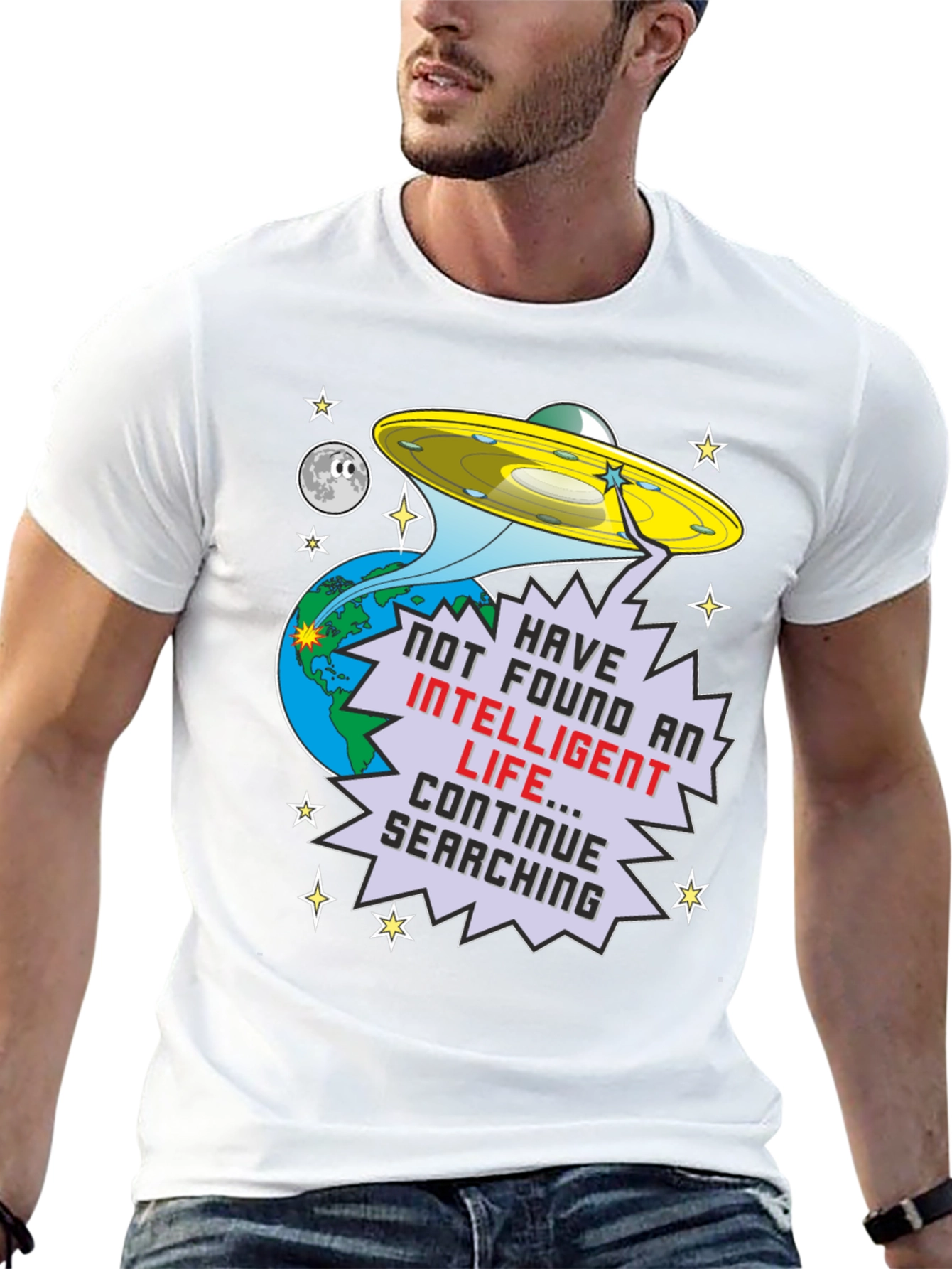 Funny Alien Abduction UFO T-Shirt - Continue Searching