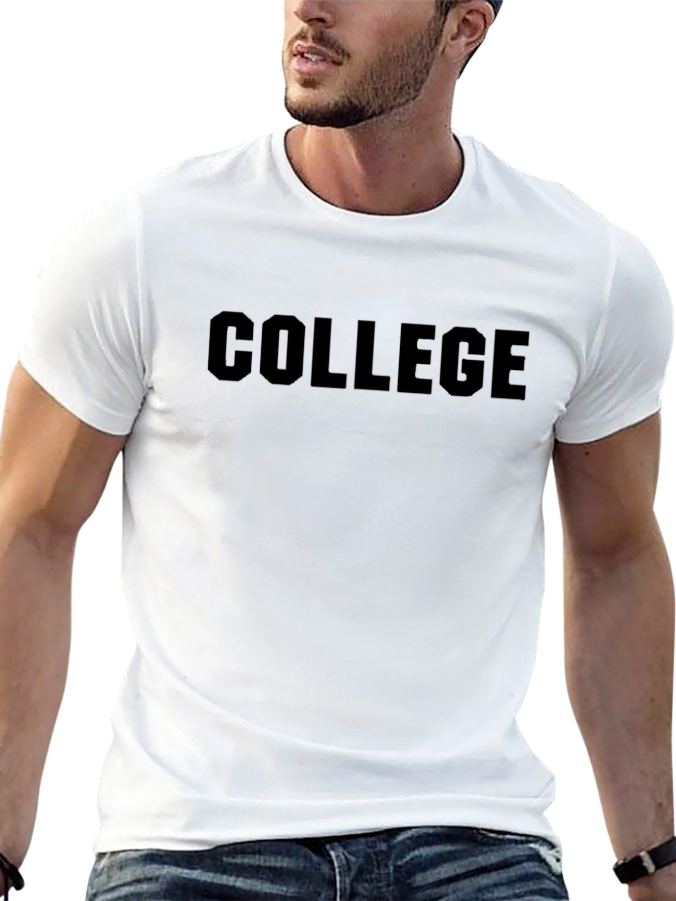 College Black Graphic T-Shirt
