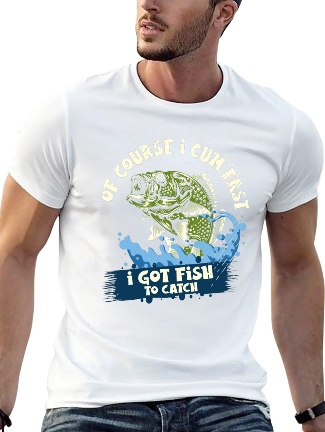Funny Fishing T-Shirt: Of Course I Cum Fast