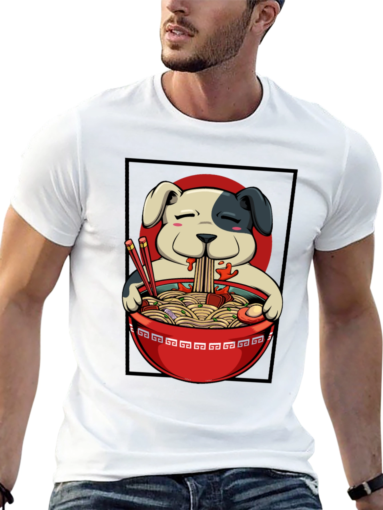 Ramen Dog T-Shirt - Cute Anime Style Tee