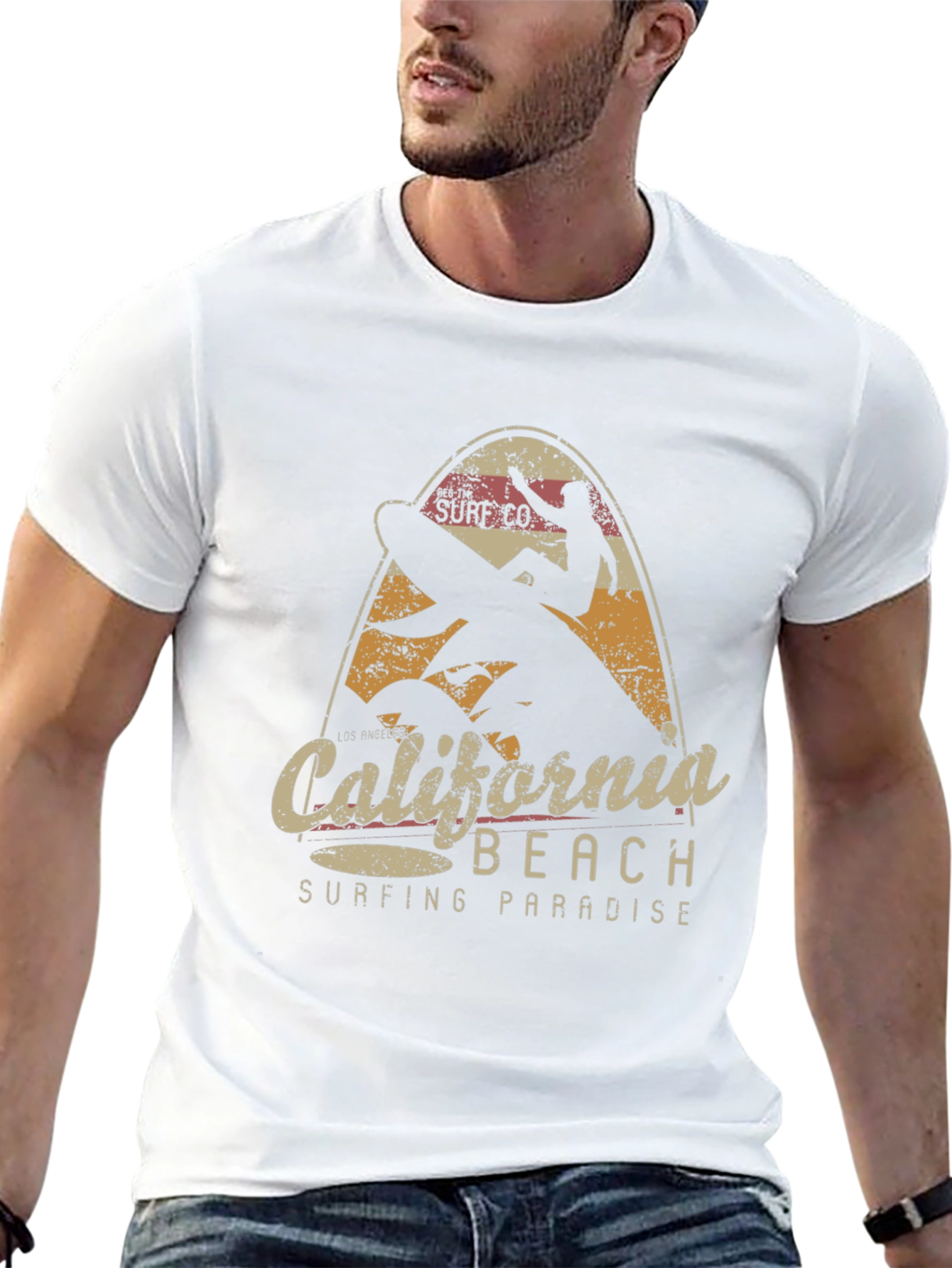 California Beach Surfing Paradise Graphic Tee
