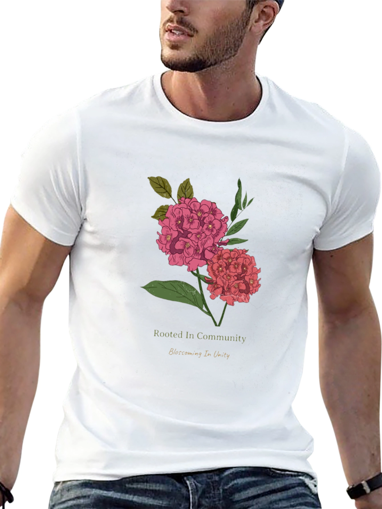 Rooted In Community Floral Graphic T-Shirt
