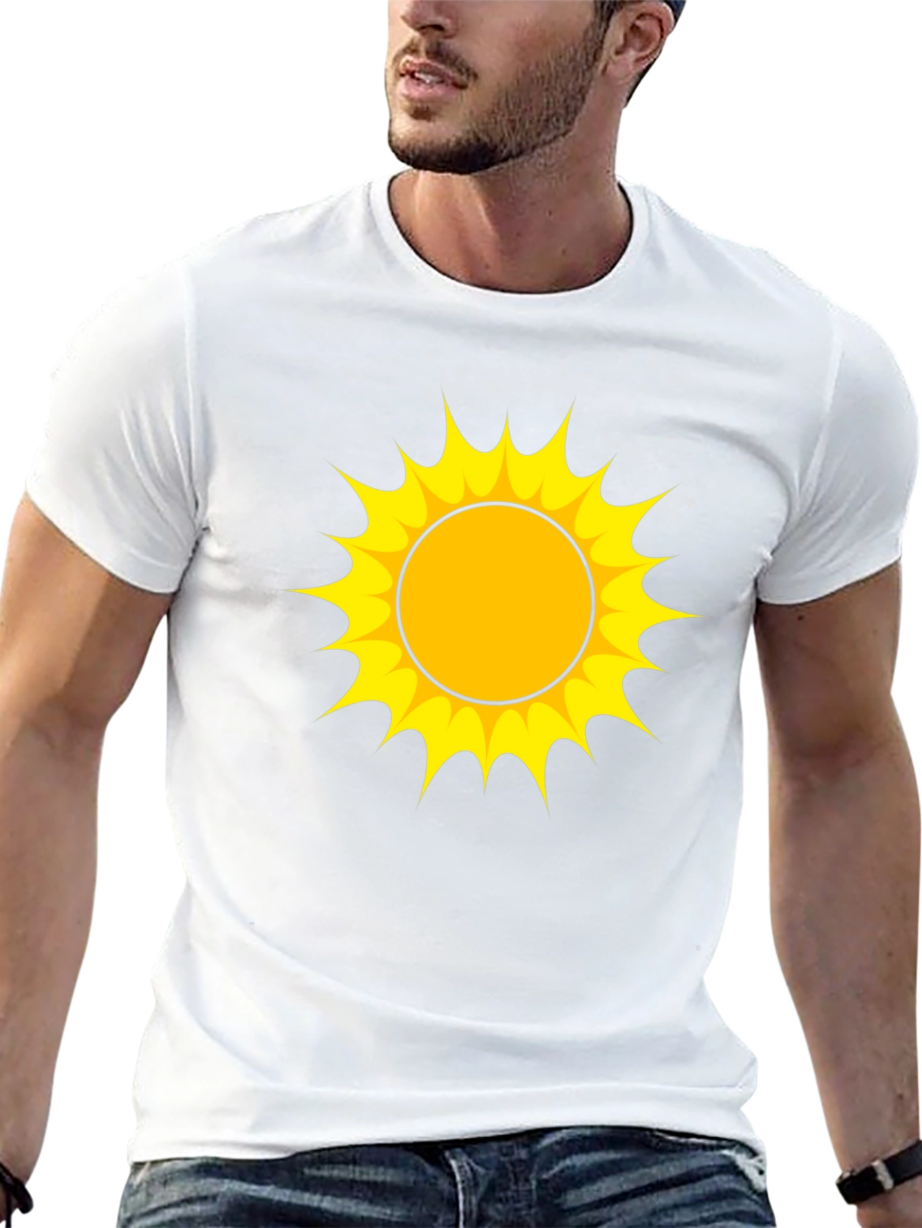 Sunny Graphic Tee - Black Cotton T-Shirt