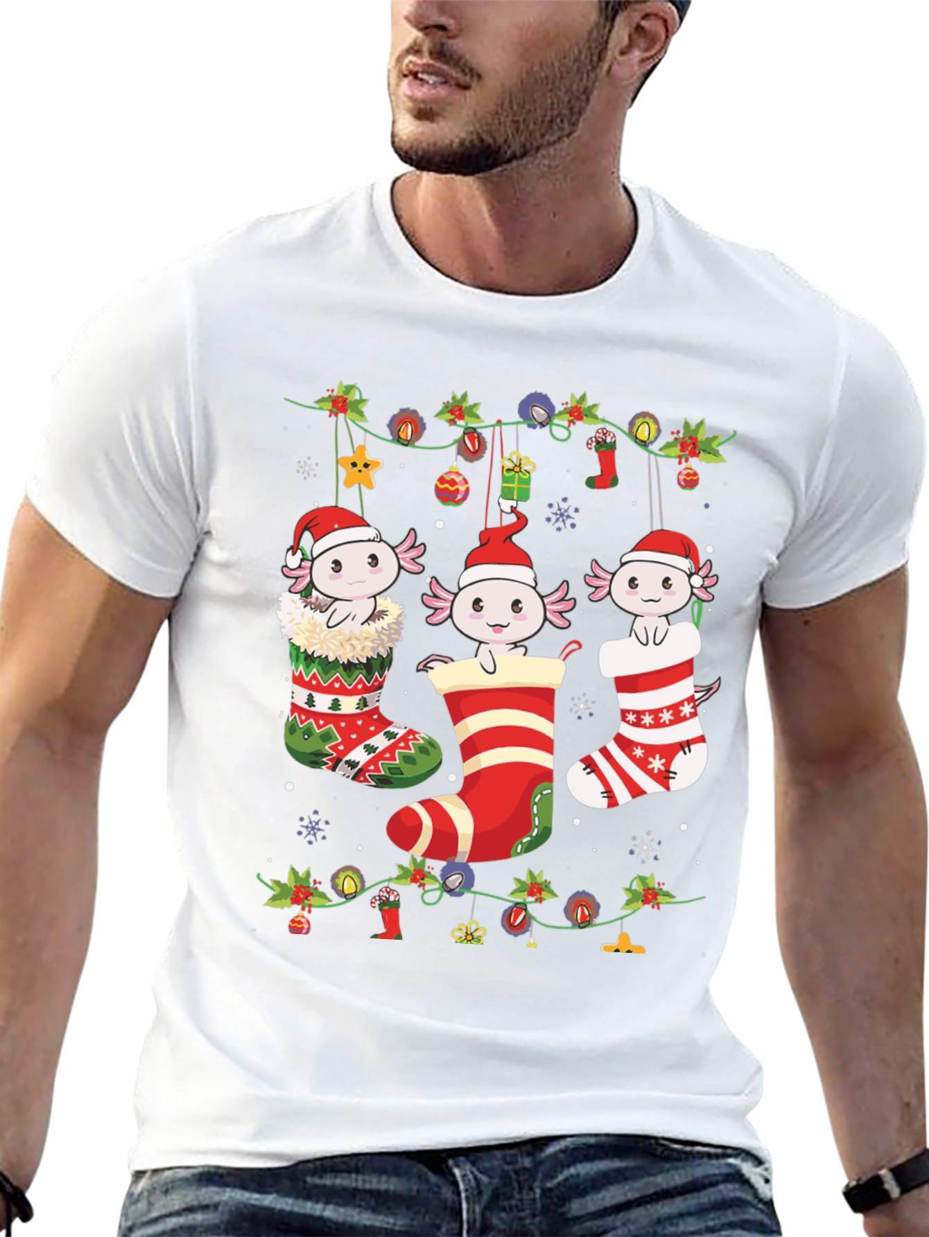 Axolotl Christmas Stocking Tee