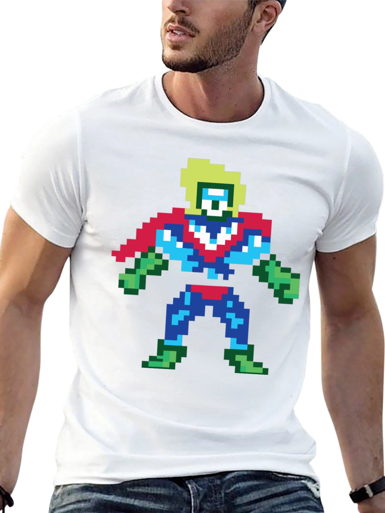 Pixel Superhero Black T-Shirt