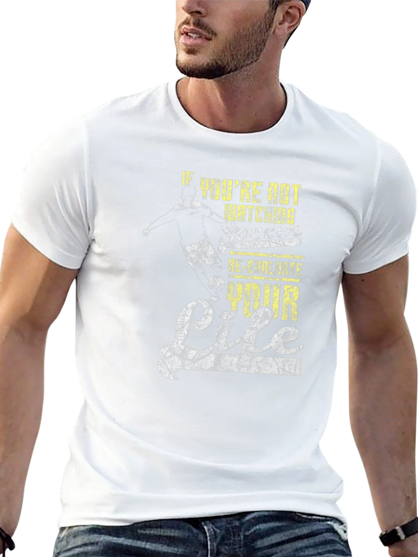 Soccer Fan Graphic T-Shirt - Re-Evaluate Your Life
