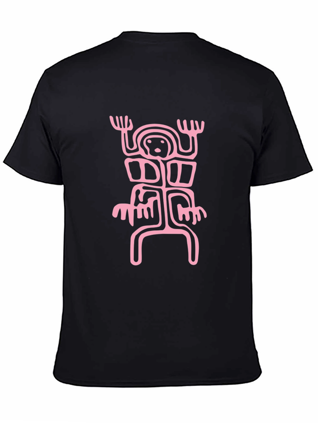 Abstract Pink Graphic Black T-Shirt